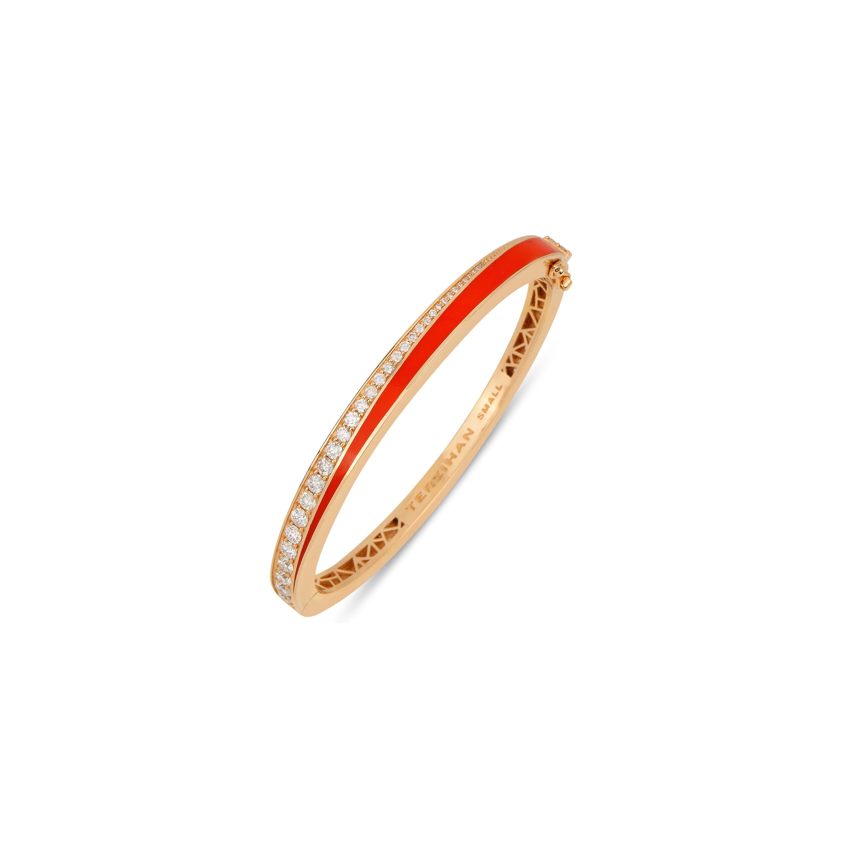 Flow Bracelet with Coral Enamel