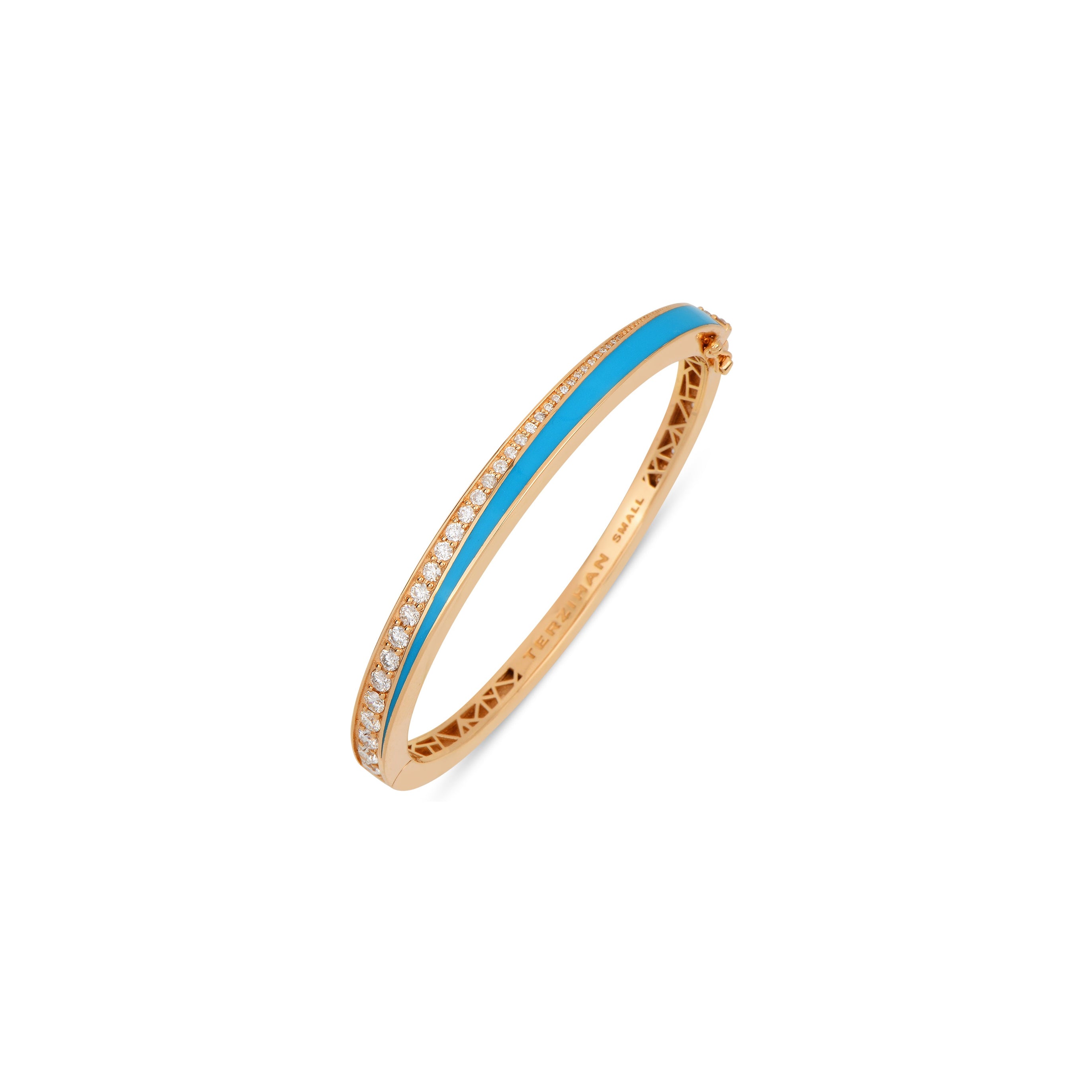 Flow Bracelet with Baby Blue Enamel