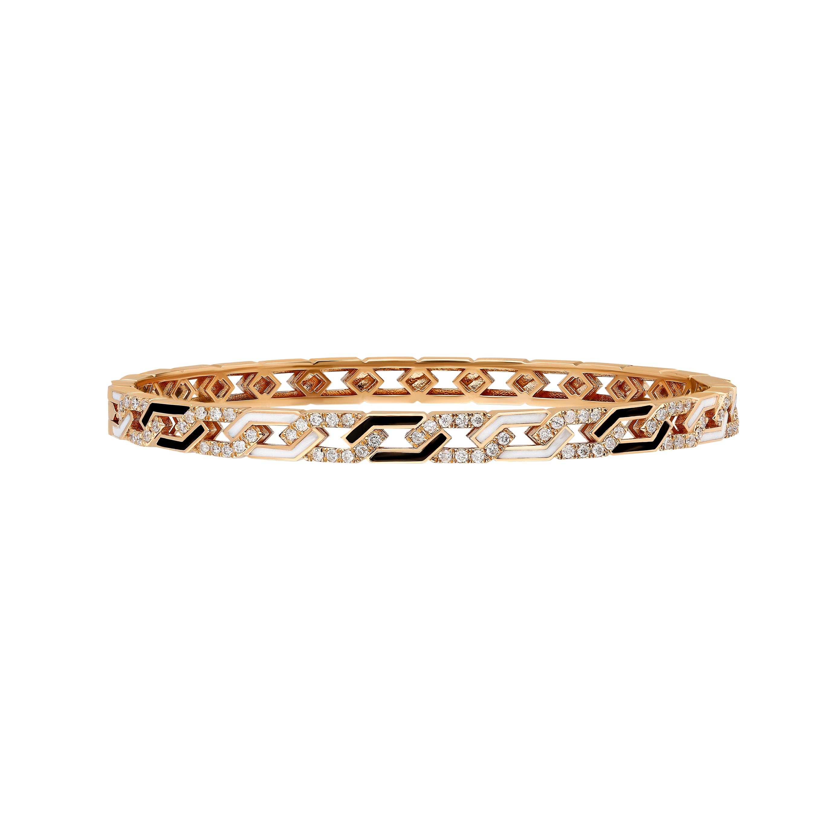 Fizzy Rebel Bracelet With Diamonds - Black & White Enamel