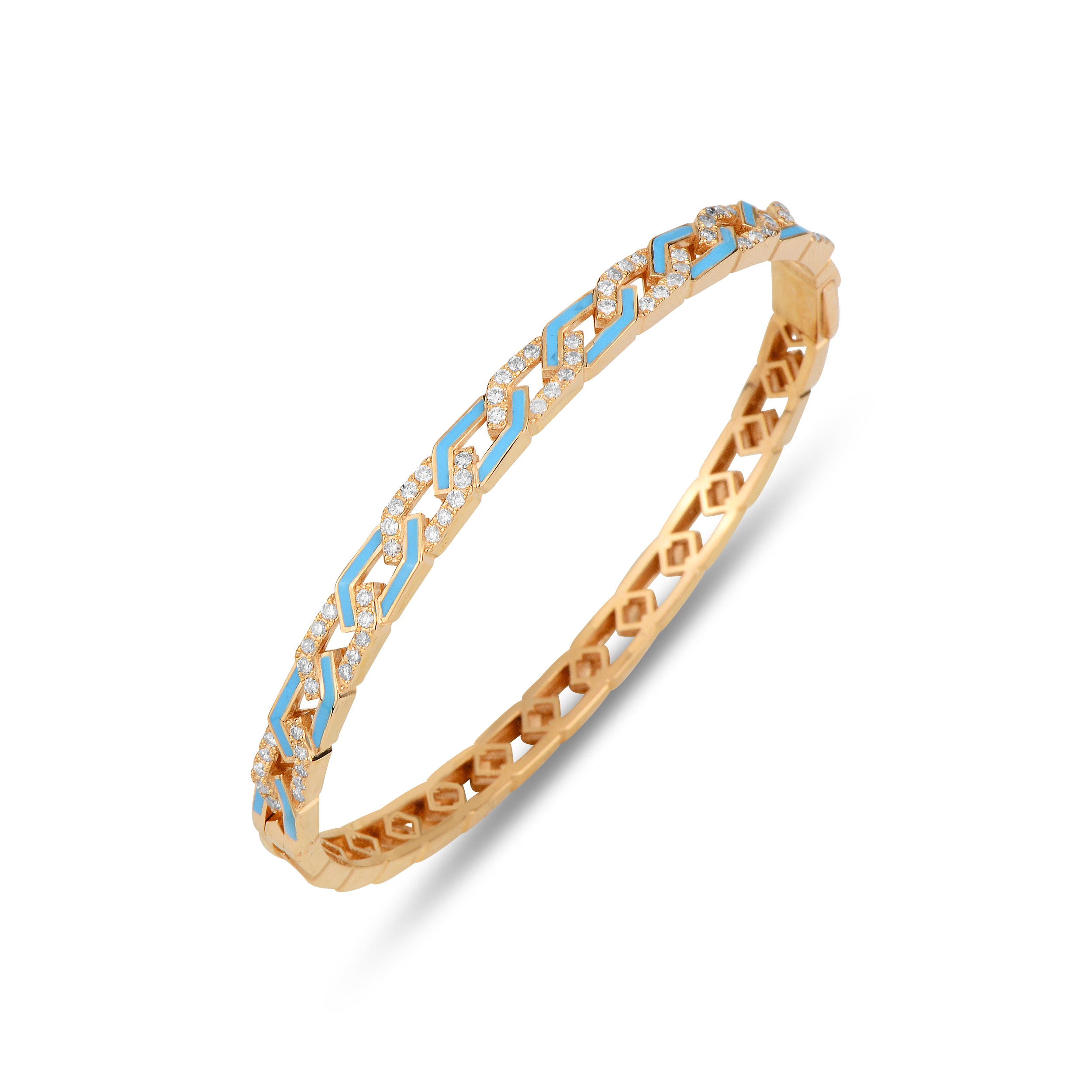 Fizzy Rebel Bracelet With Diamonds - Baby Blue Enamel