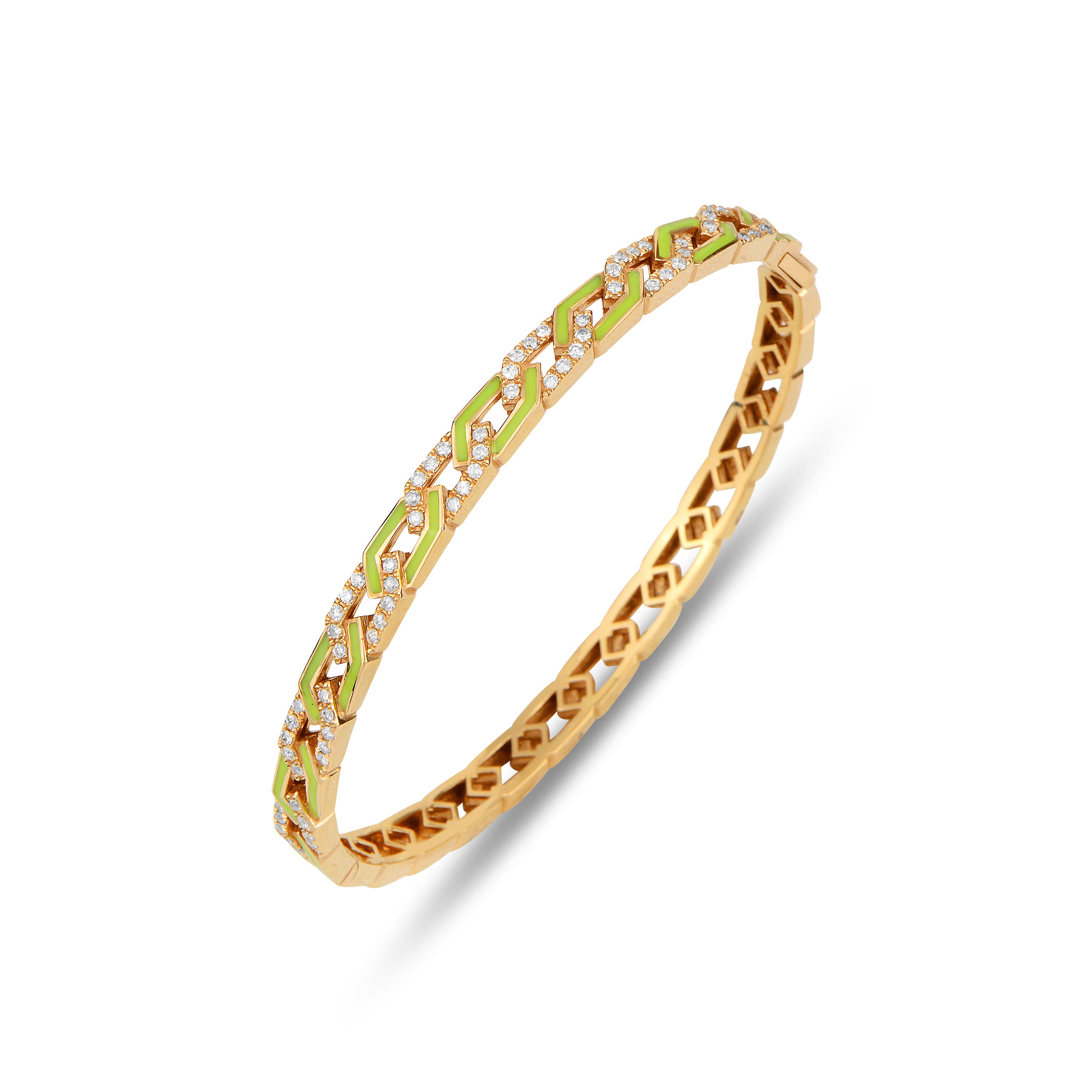 Fizzy Rebel Bracelet With Diamonds - Neon Green Enamel