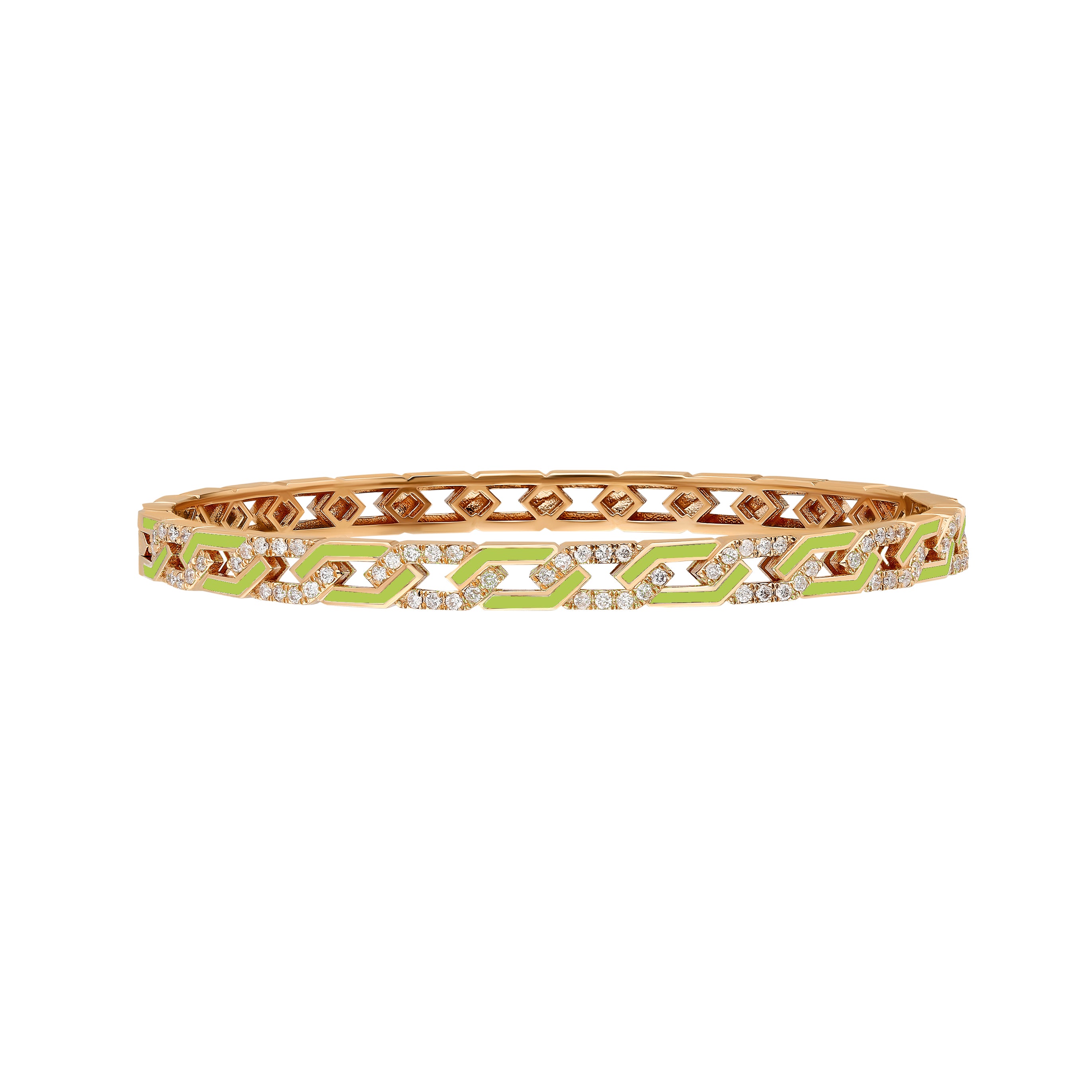 Fizzy Rebel Bracelet With Diamonds - Neon Green Enamel