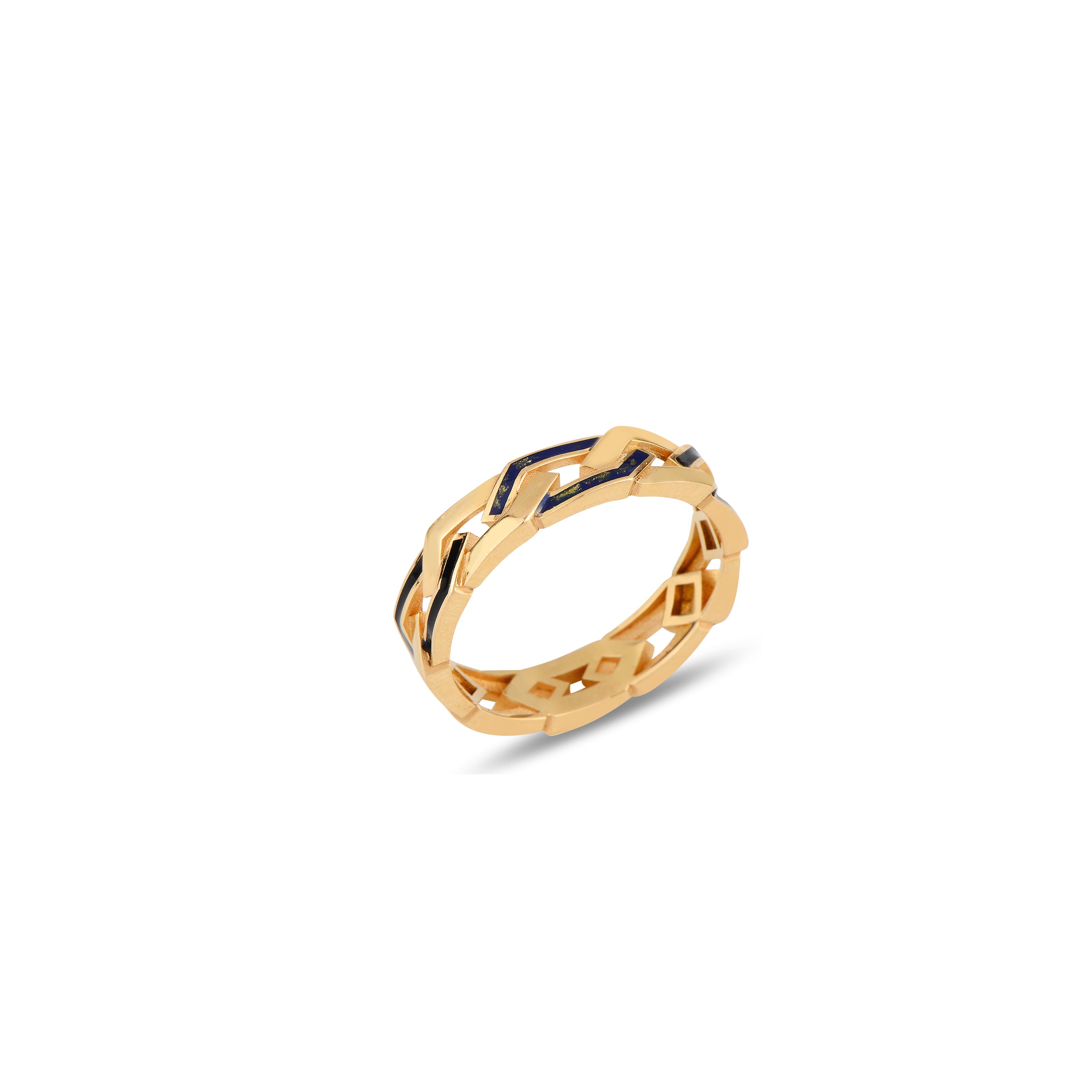 Fizzy Rebel Naked Ring - Black & Blue Enamel