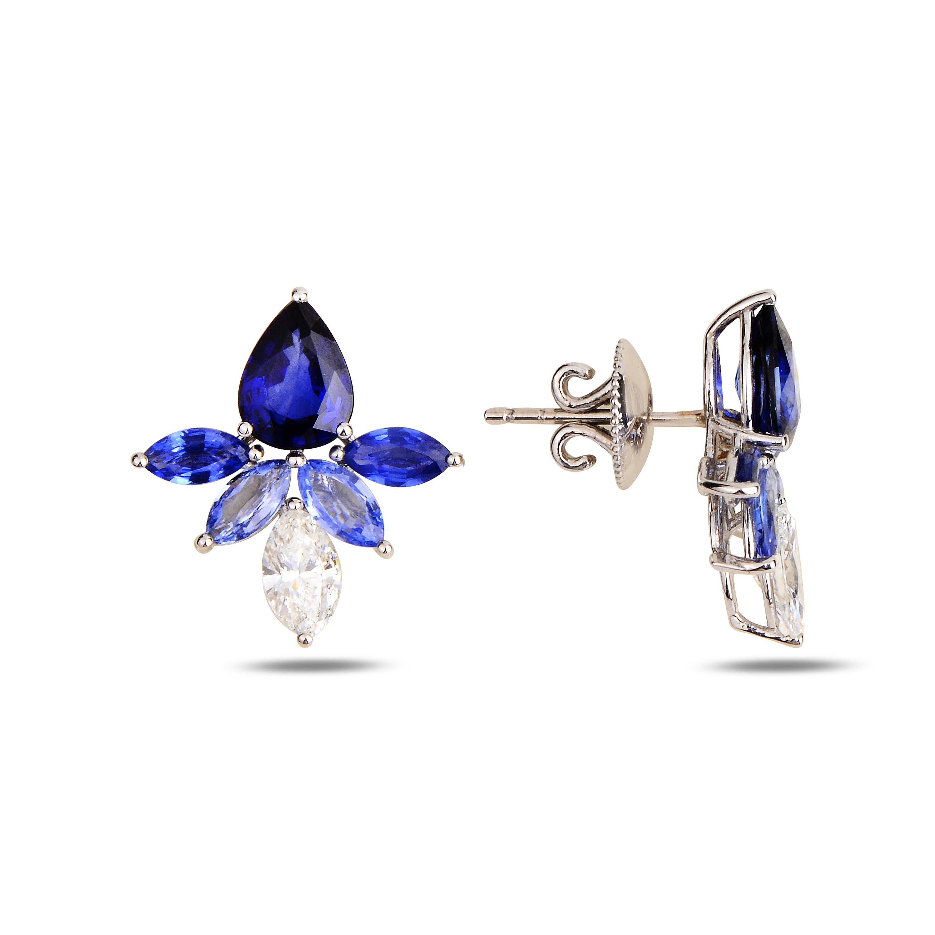 Star Earrings with Blue Sapphire, Limited Edition