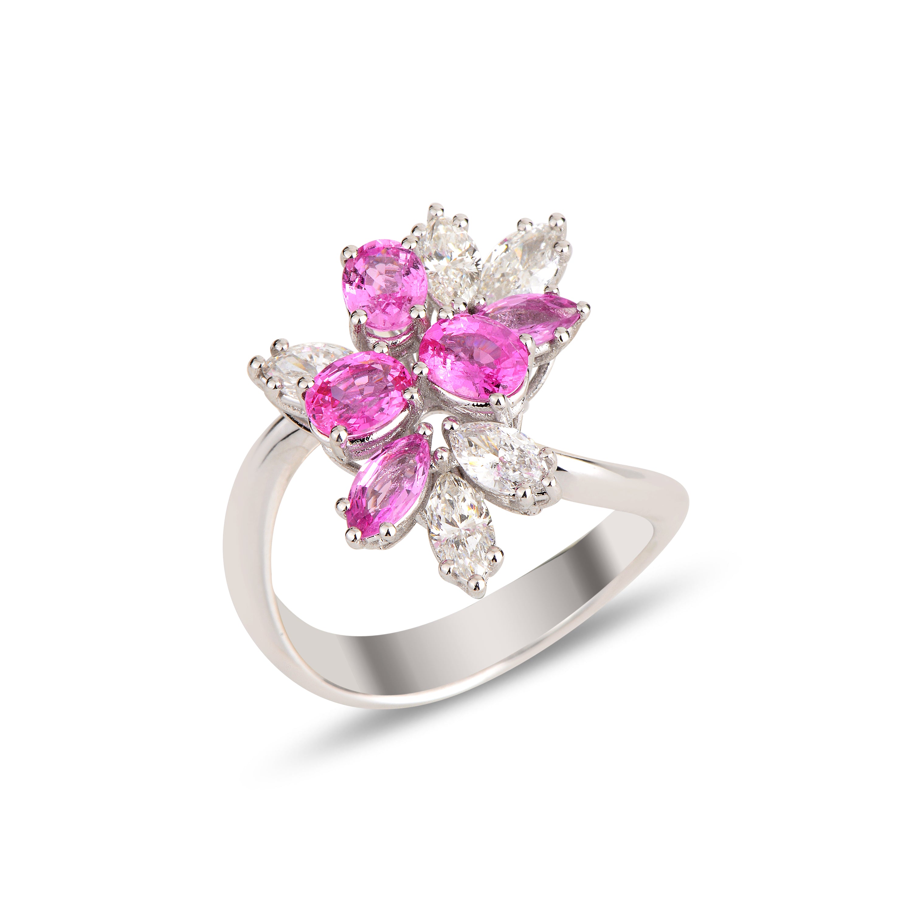 Blossom III Ring with Pink Sapphire