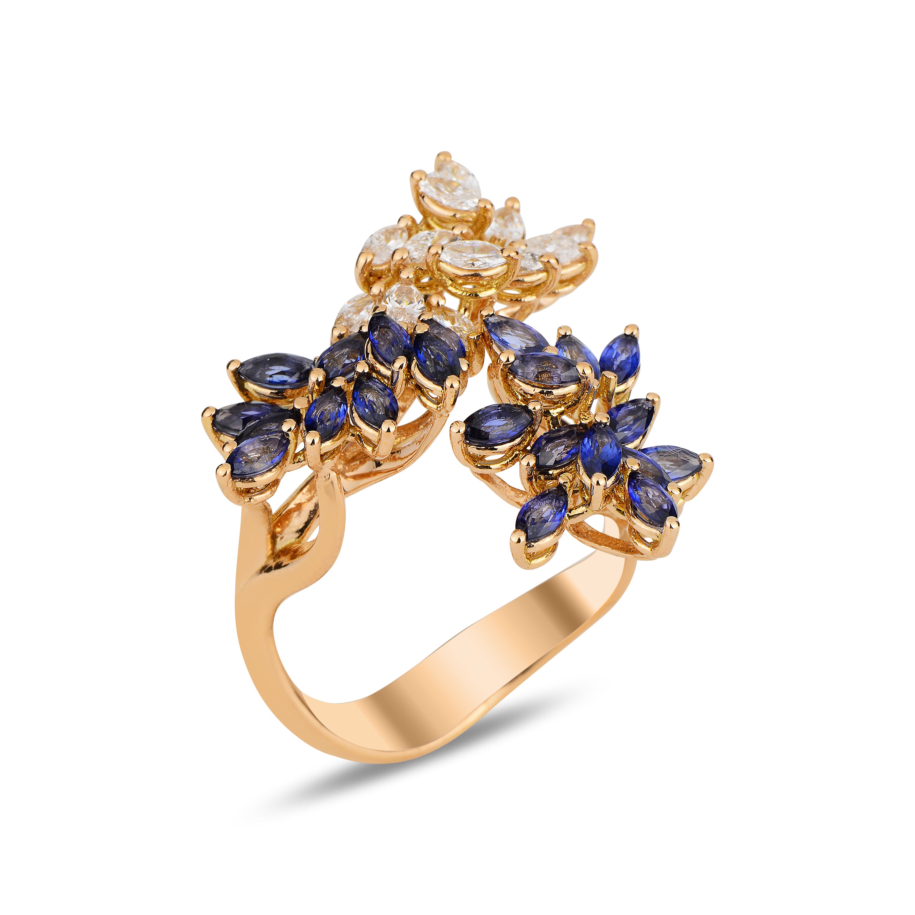 Maki Rose Ring with Blue Sapphire