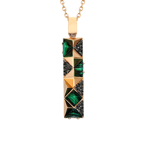 Black Editions Bar Pendant - Malachite