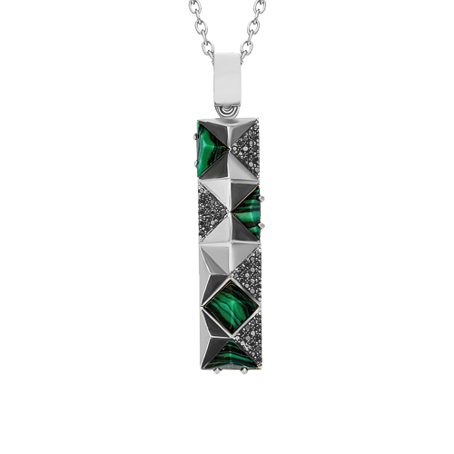 Black Editions Bar Pendant - Malachite