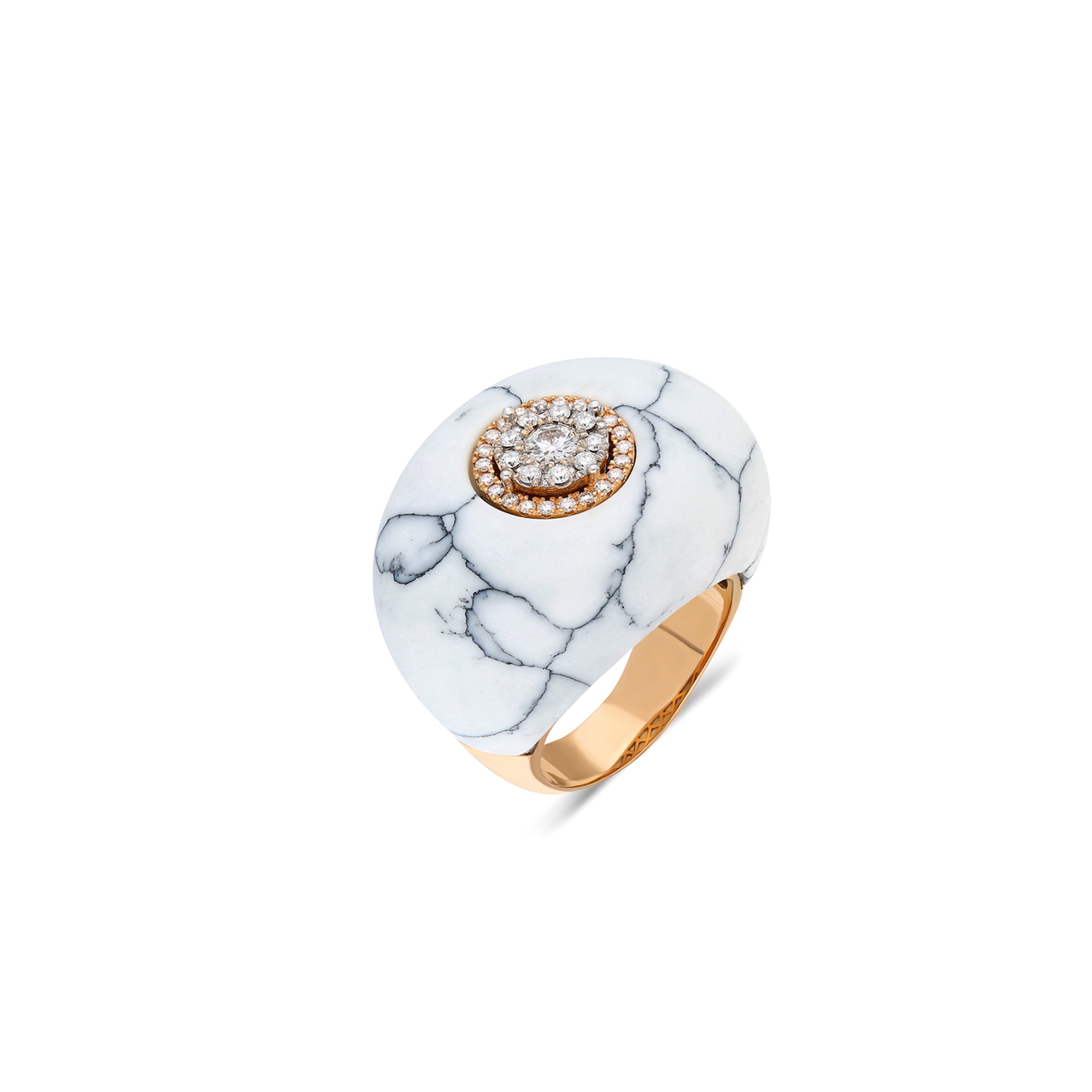 Neutra Dome Ring - White Agate