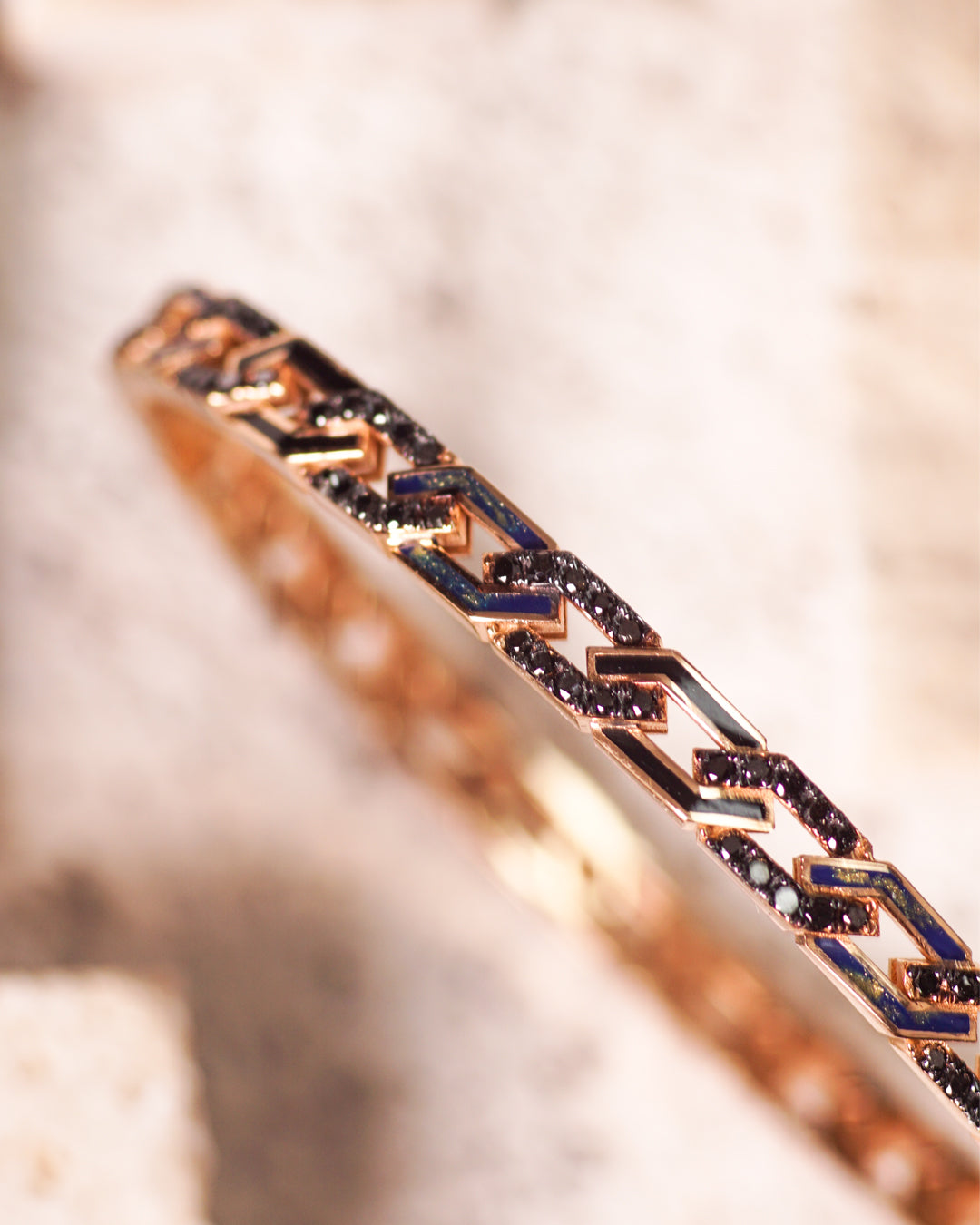 Black Editions Rebel Bracelet - Black & Blue Mother of Pearl