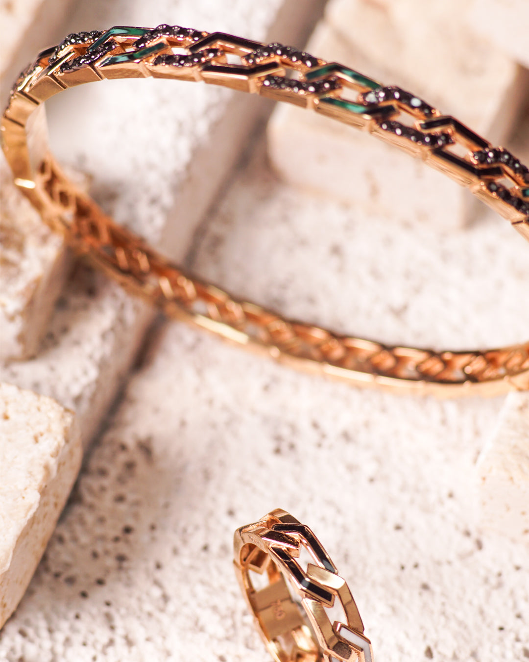 Black Editions Rebel Bracelet - Black & Green Mother of Pearl