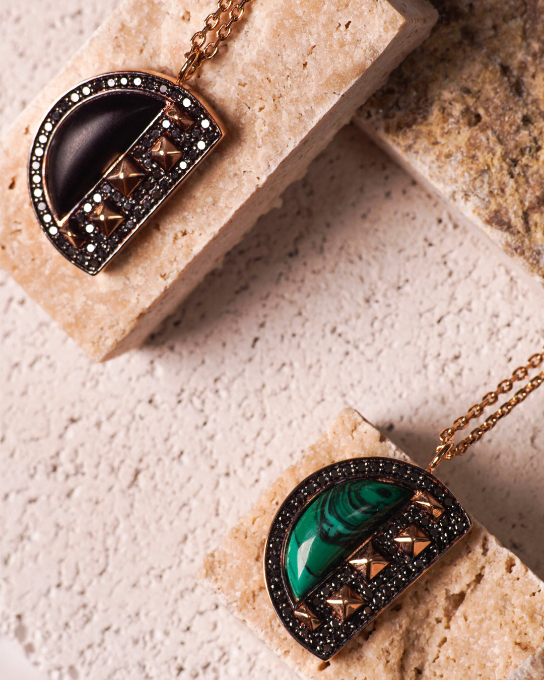 Black Editions Cairo Bar Pendant - Malachite