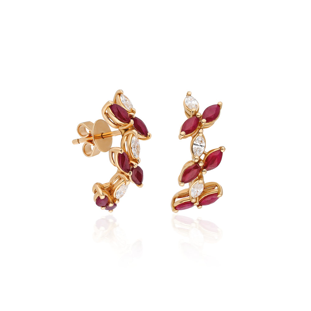 Eterna Mini Hoops with Rubies