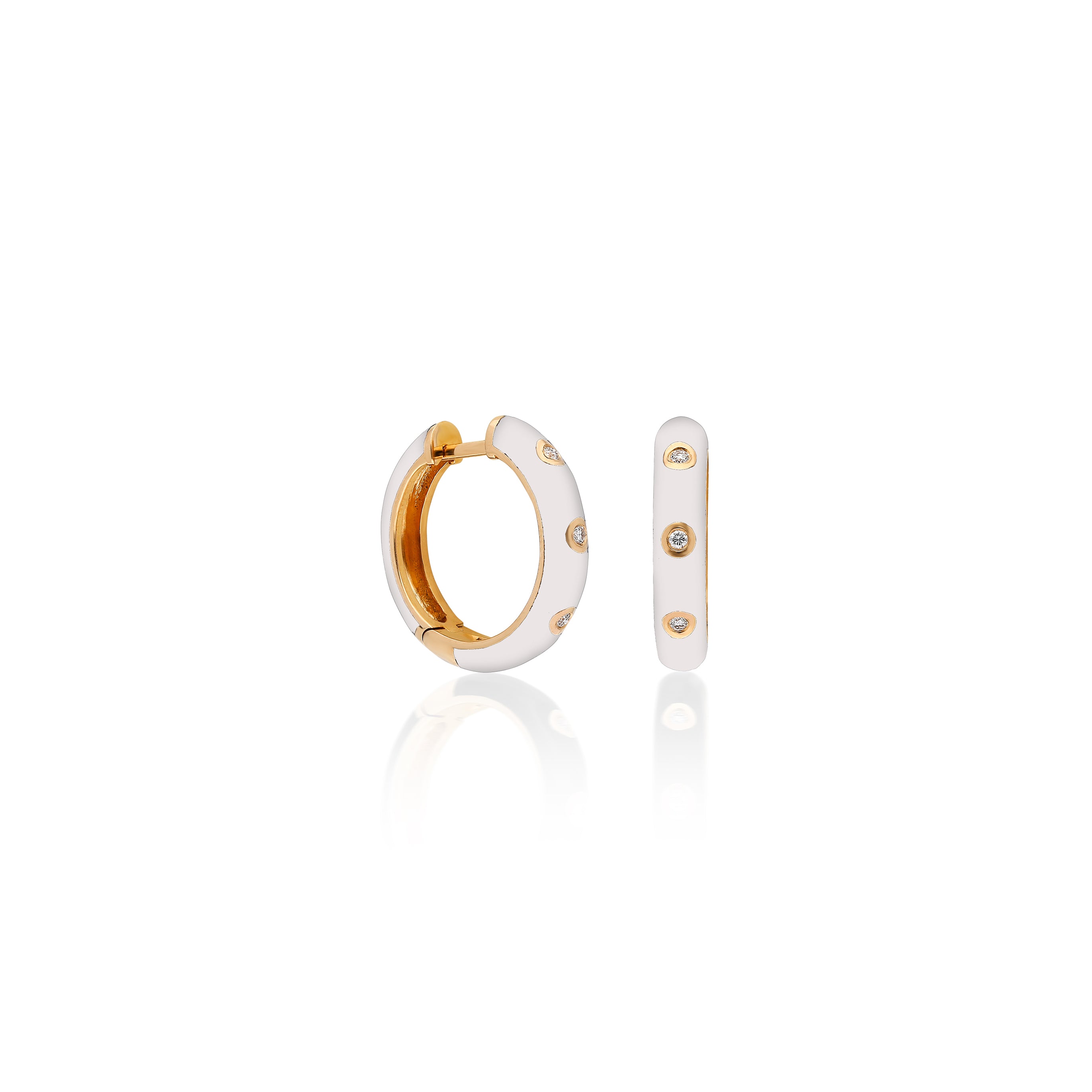 Fizzy Classic Mini Hoop Earrings - White