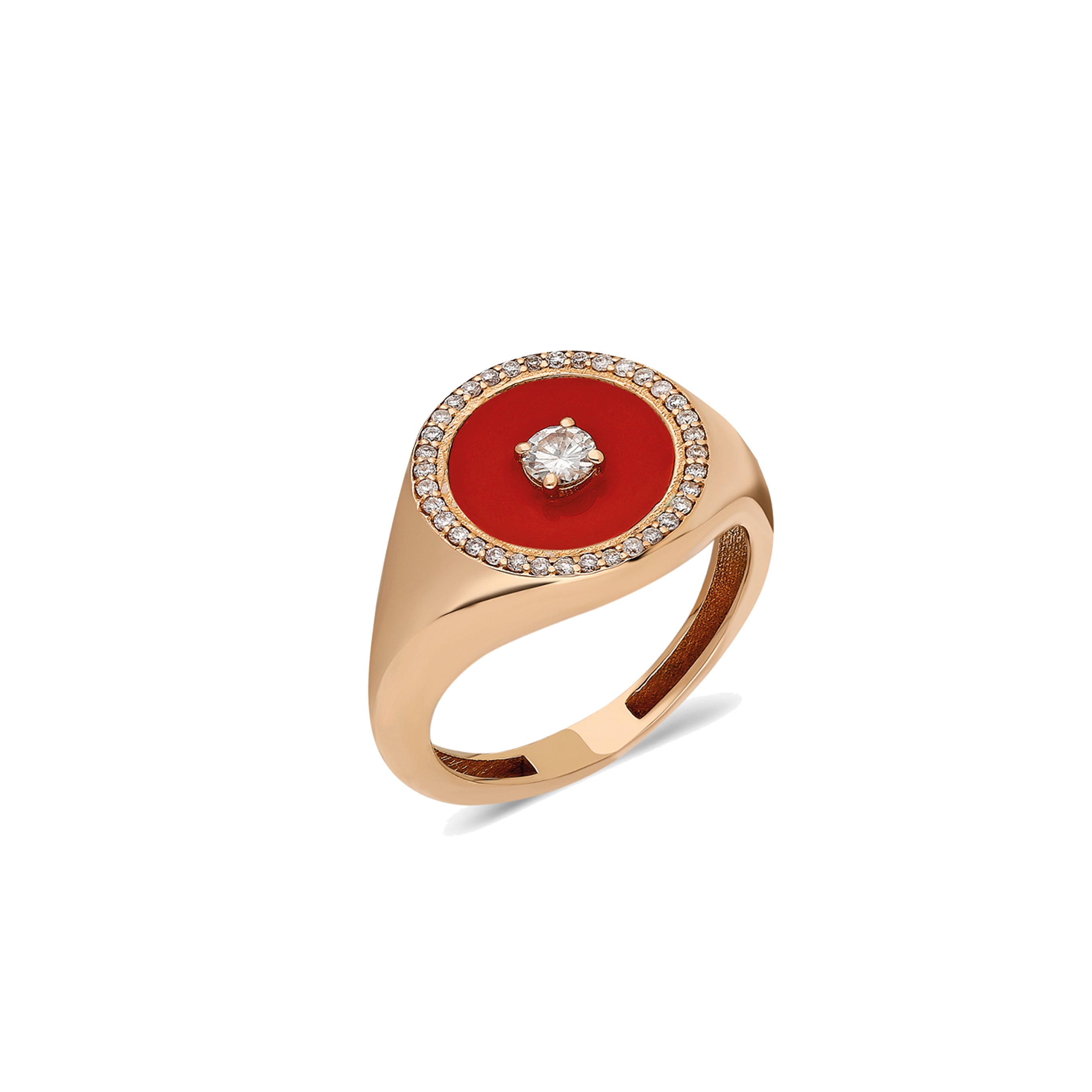 Fizzy Pinky Rings - White Diamonds & Red Enamel