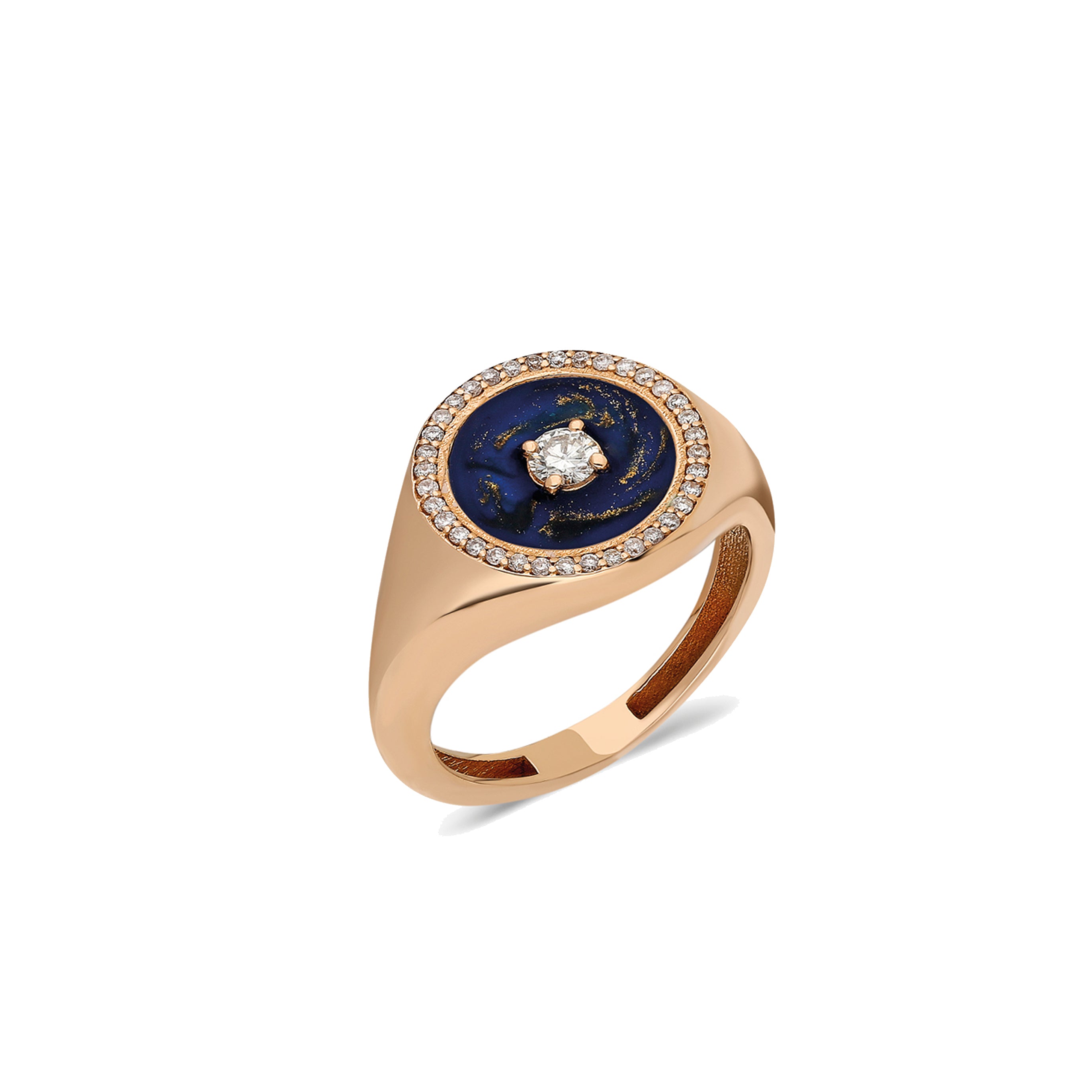 Pinky Rings - Blue Mother of Pearl Enamel