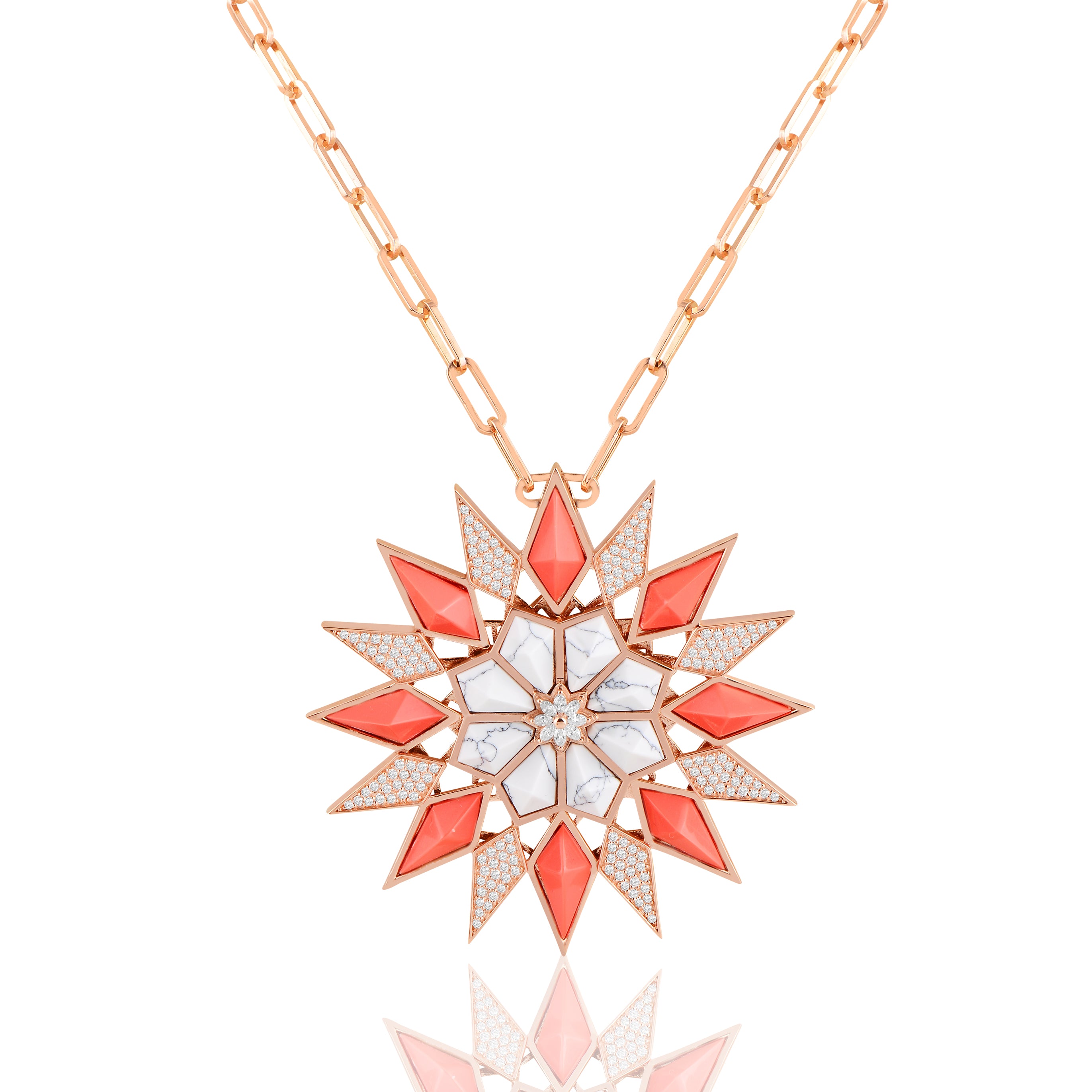 Nord Medallion Coral & White Onyx