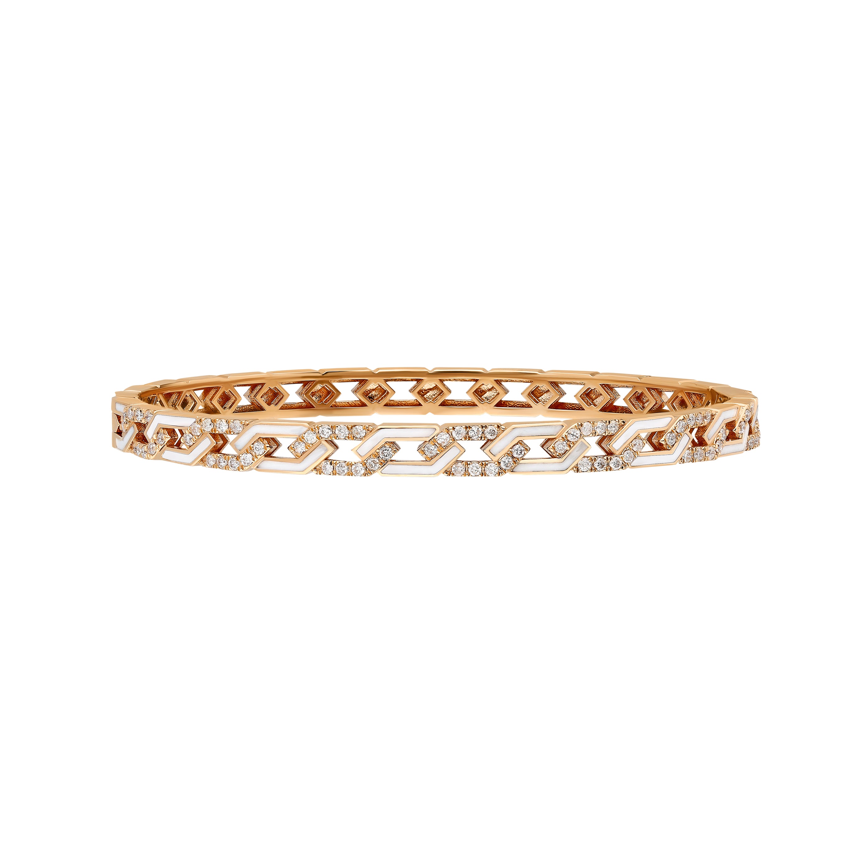 Fizzy Rebel Bracelet With Diamonds - White Enamel