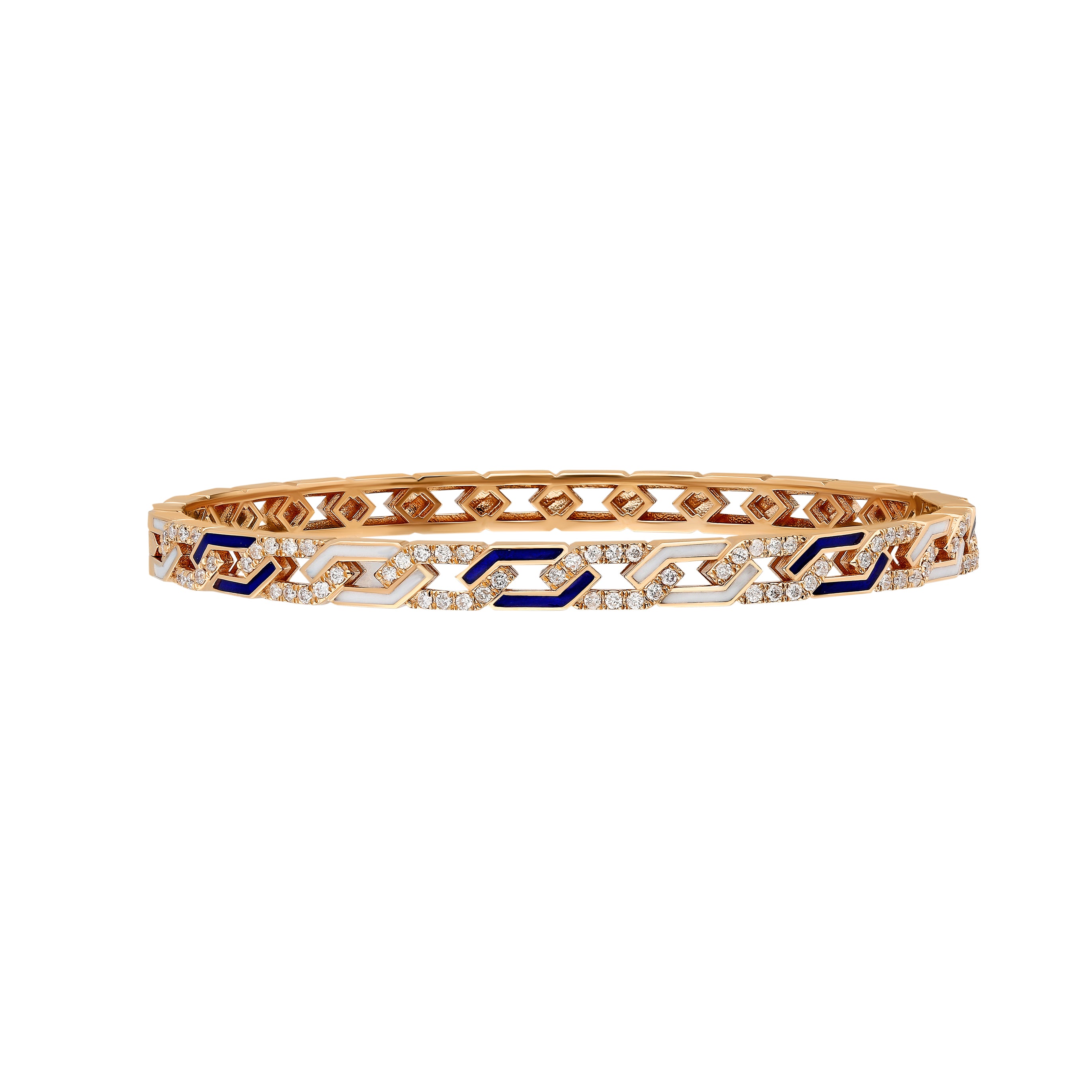 Fizzy Rebel Bracelet With Diamonds - White & Blue Enamel