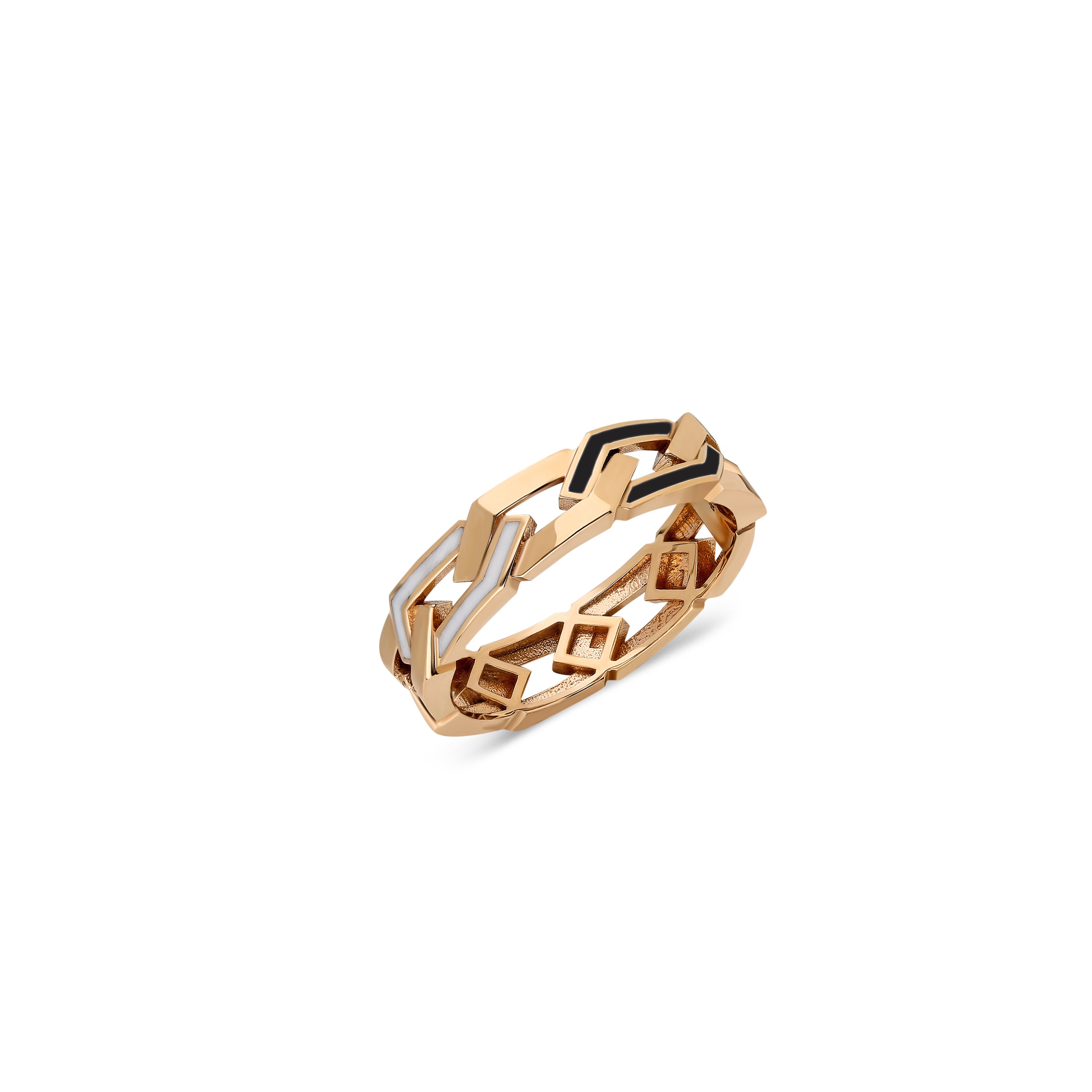 Fizzy Rebel Naked Ring - Black & White Enamel
