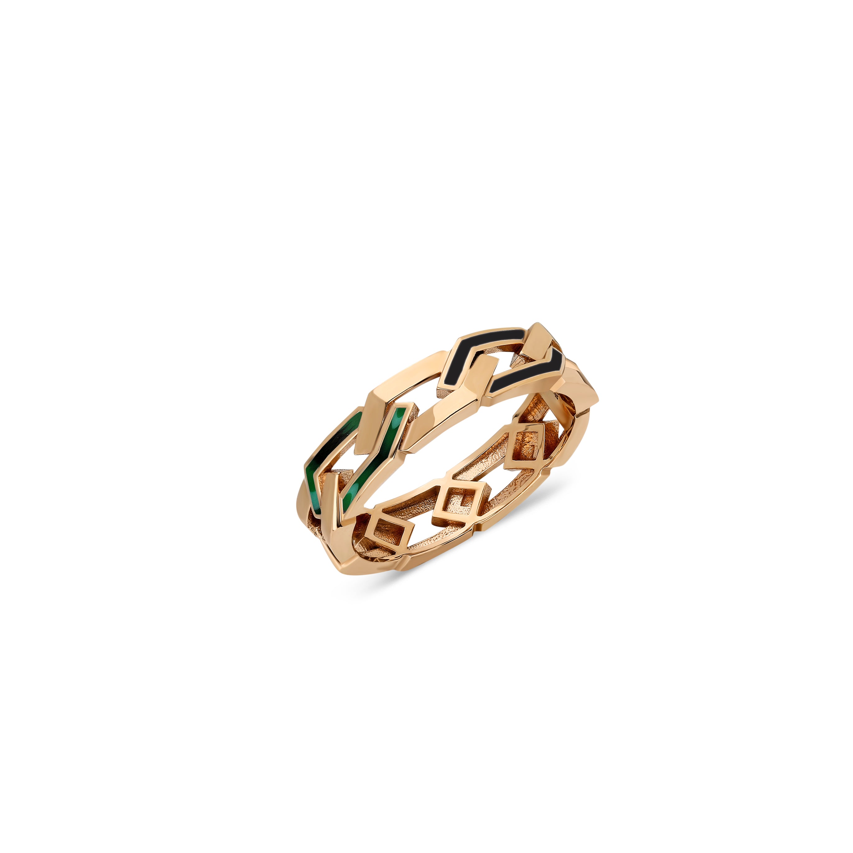 Fizzy Rebel Naked Ring - Black & Green MOP