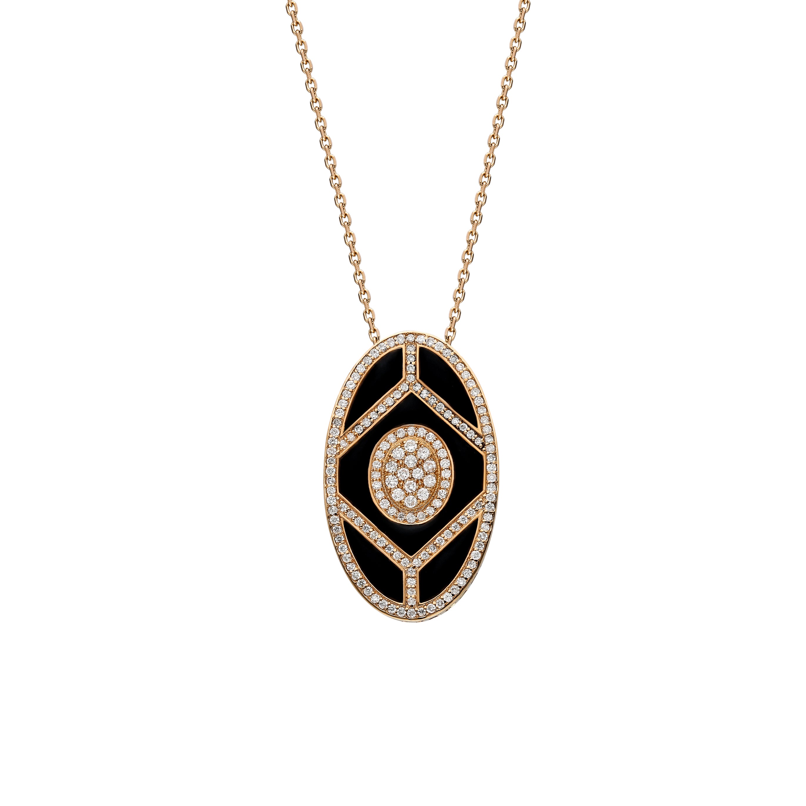 Shield Pendant - Black Enamel