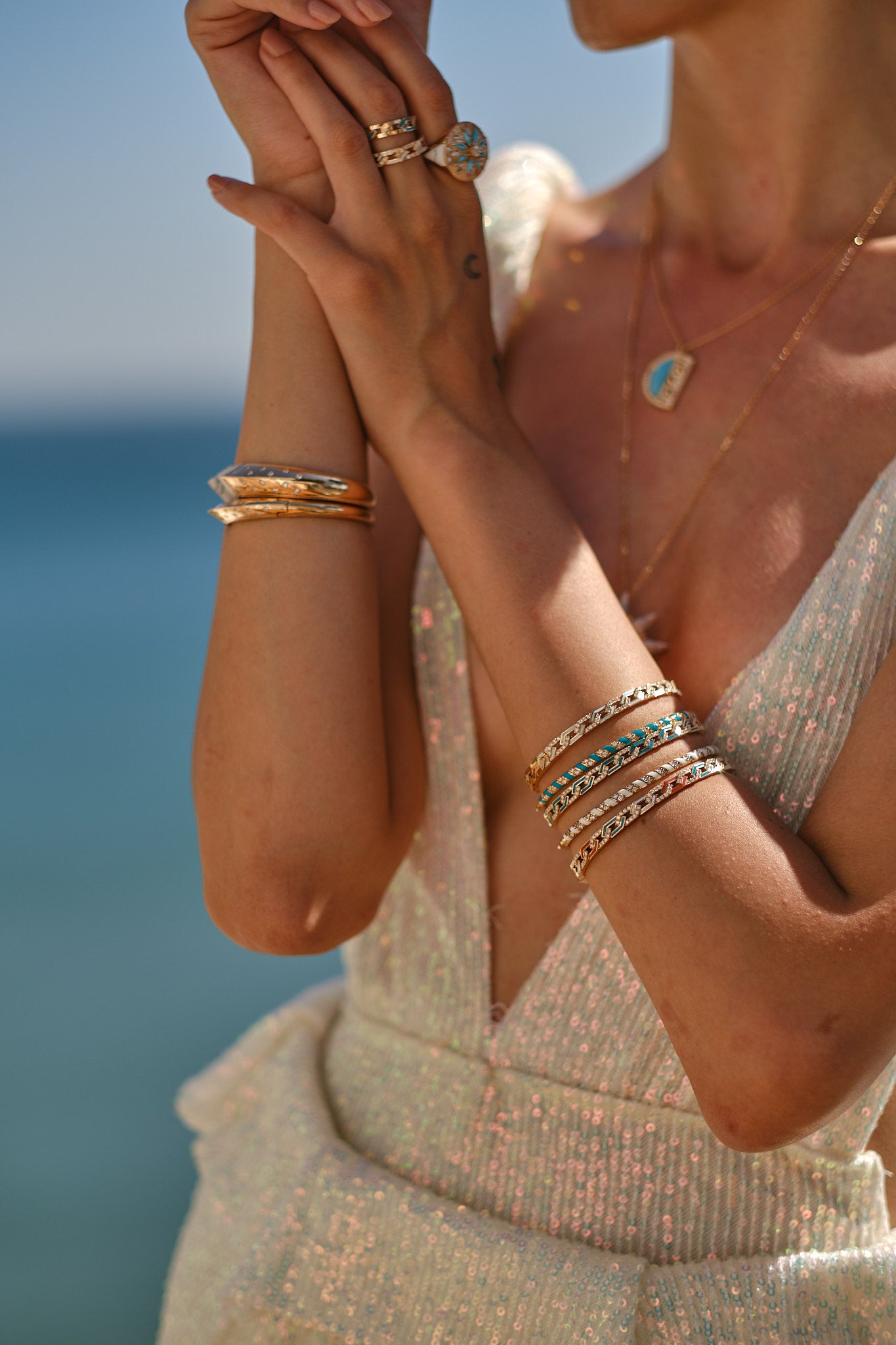 Tornado Bracelets - White Enamel