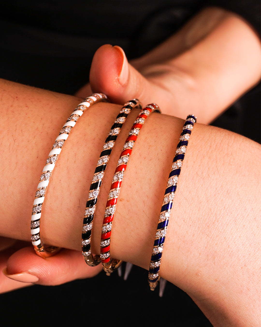 Tornado Bracelet - Black Enamel