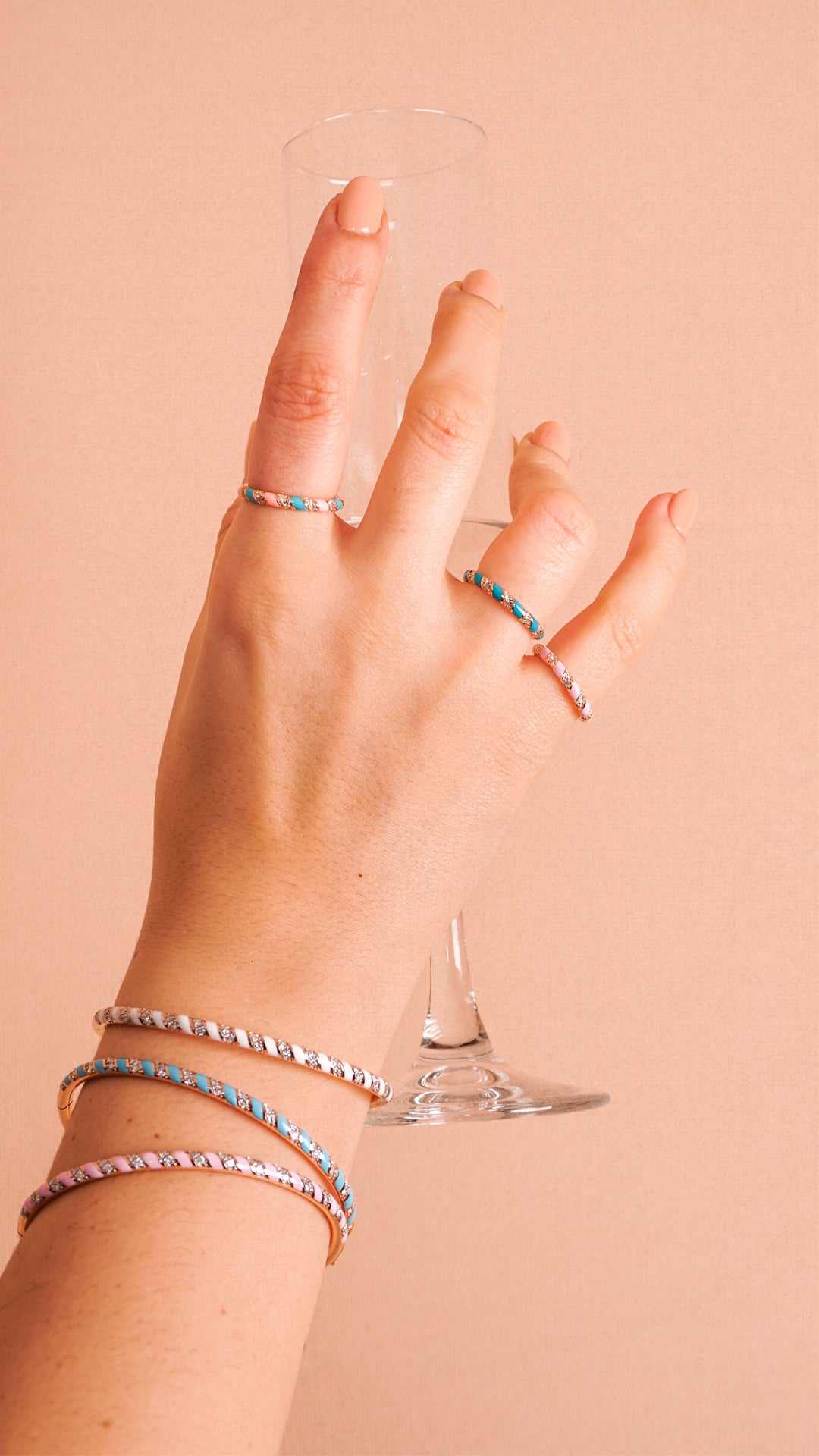 Tornado Ring - Baby Pink Enamel