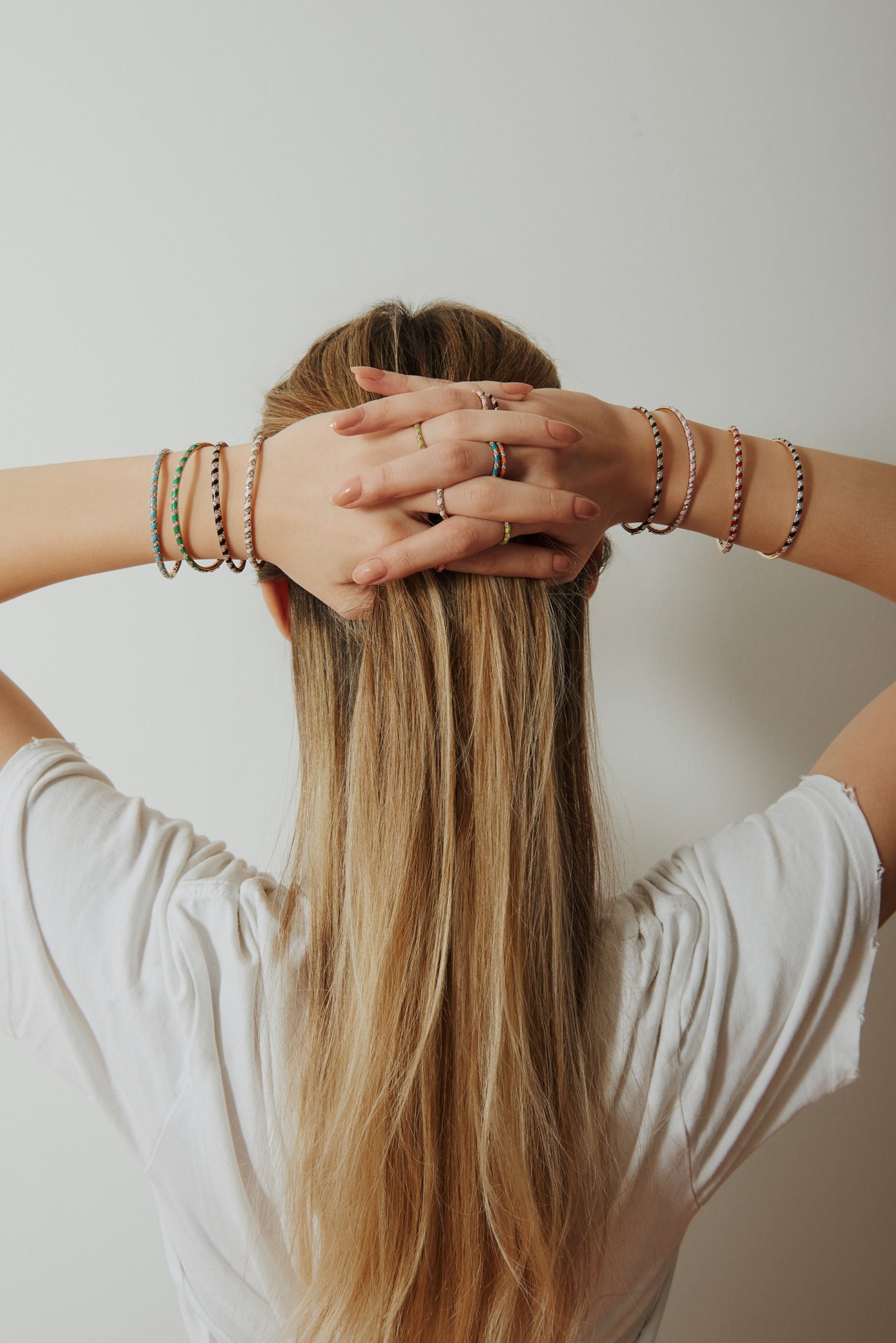Tornado Bracelet - Black & White Enamel