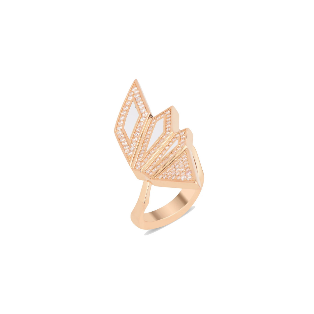 Alis Ring XL with White Enamel