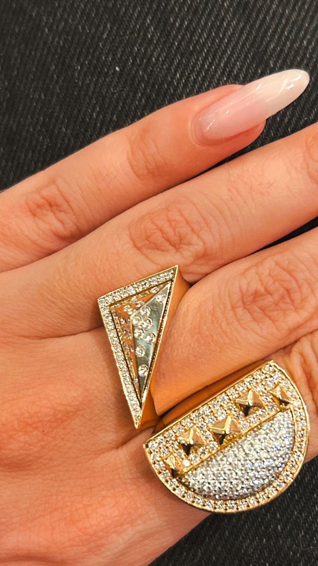 AZTEC SIDE RING ALL GOLD