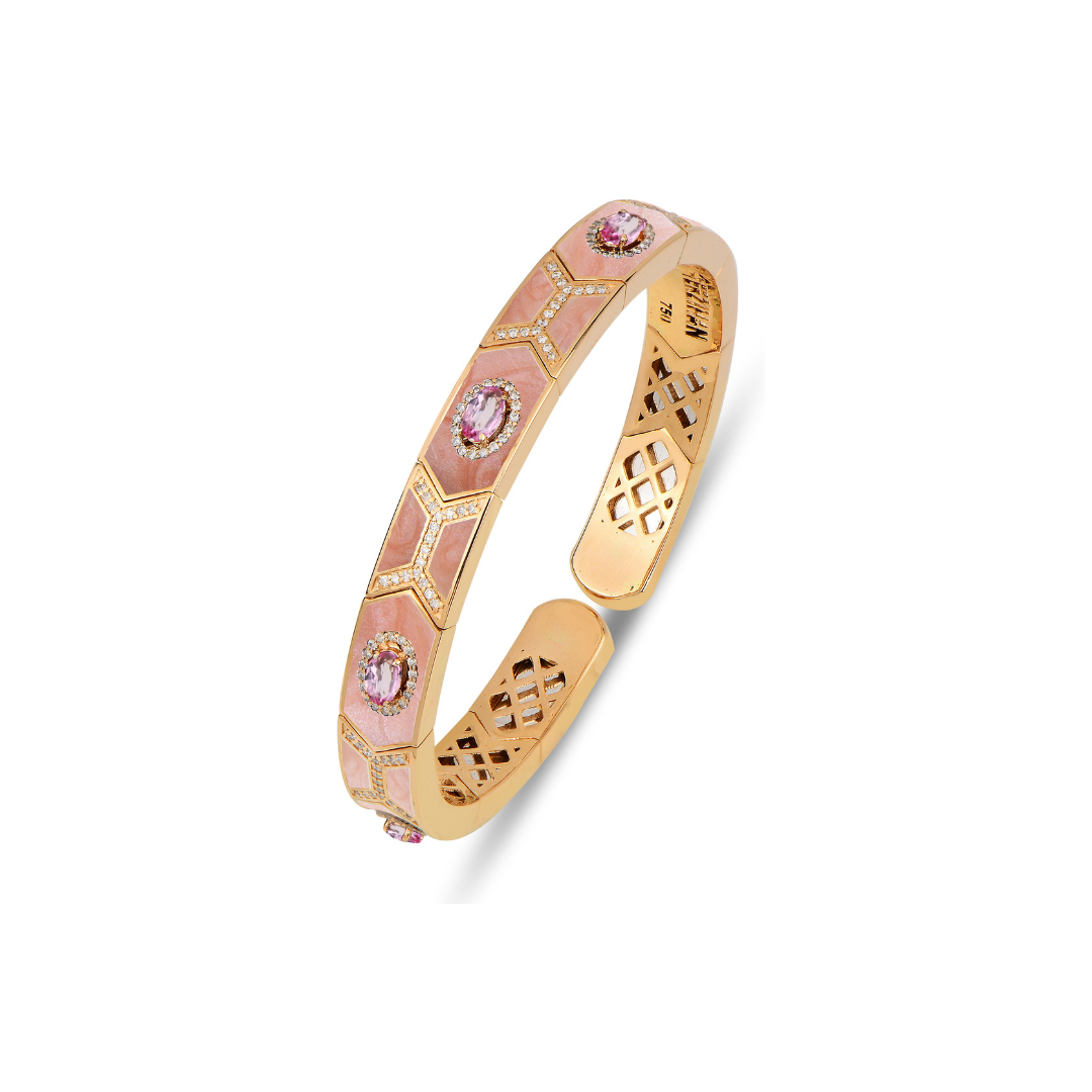 Shield Bracelet Pink with Pink Sapphires