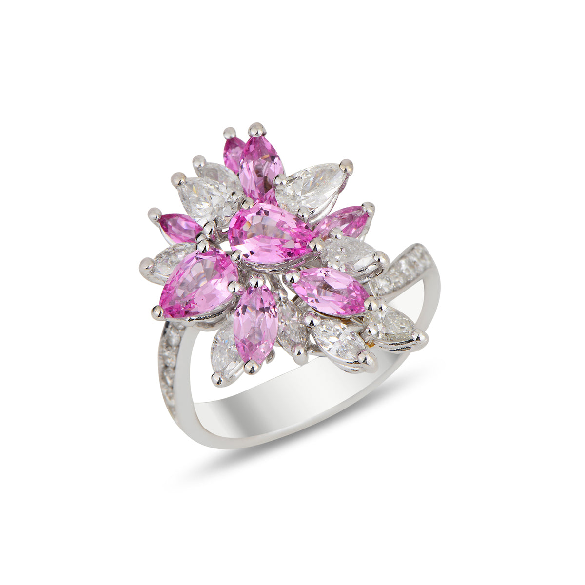 Blossom IV Ring with Pink Sapphire