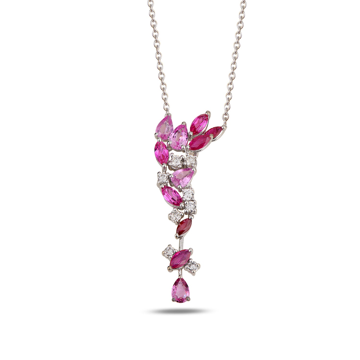 Blossom Pendant II with Ruby and Pink Sapphire