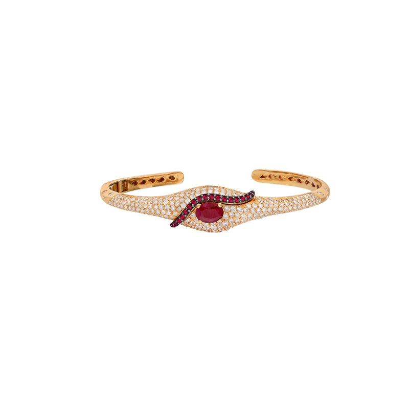 Lawa Bracelet with Rubies - All Diamonds Edition