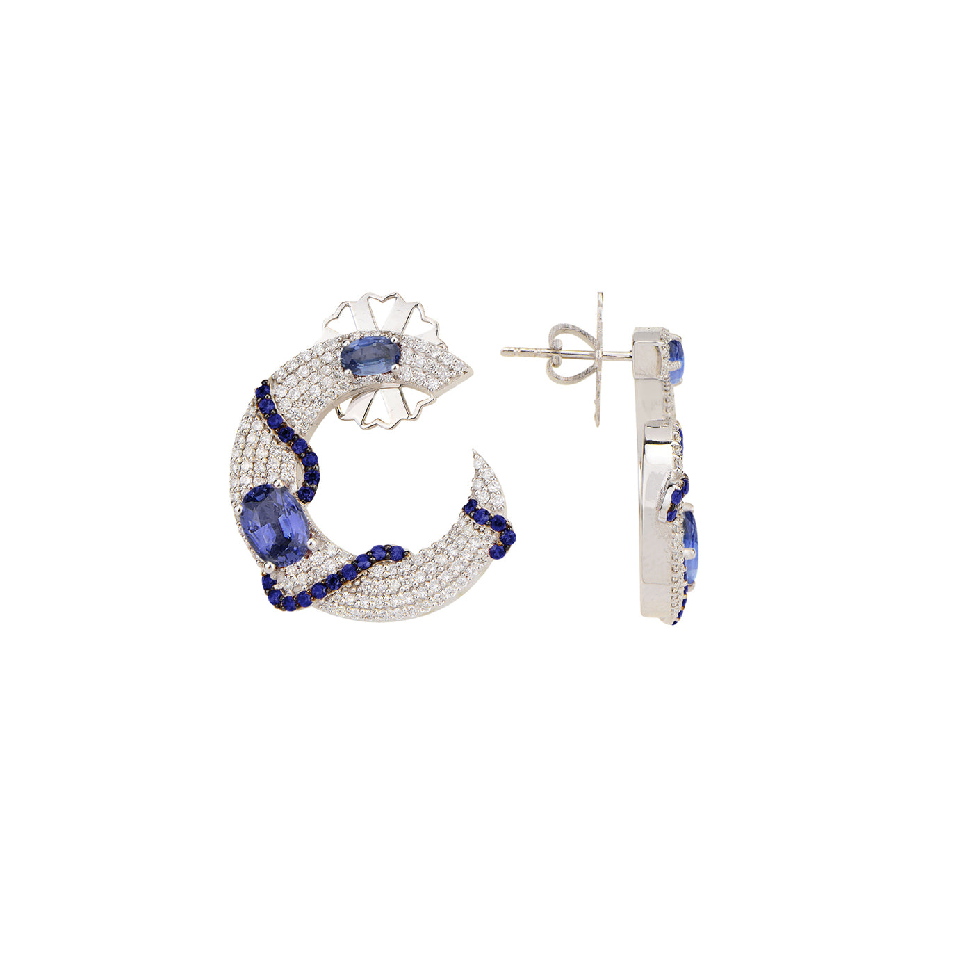 Lawa Earrings with Sapphires