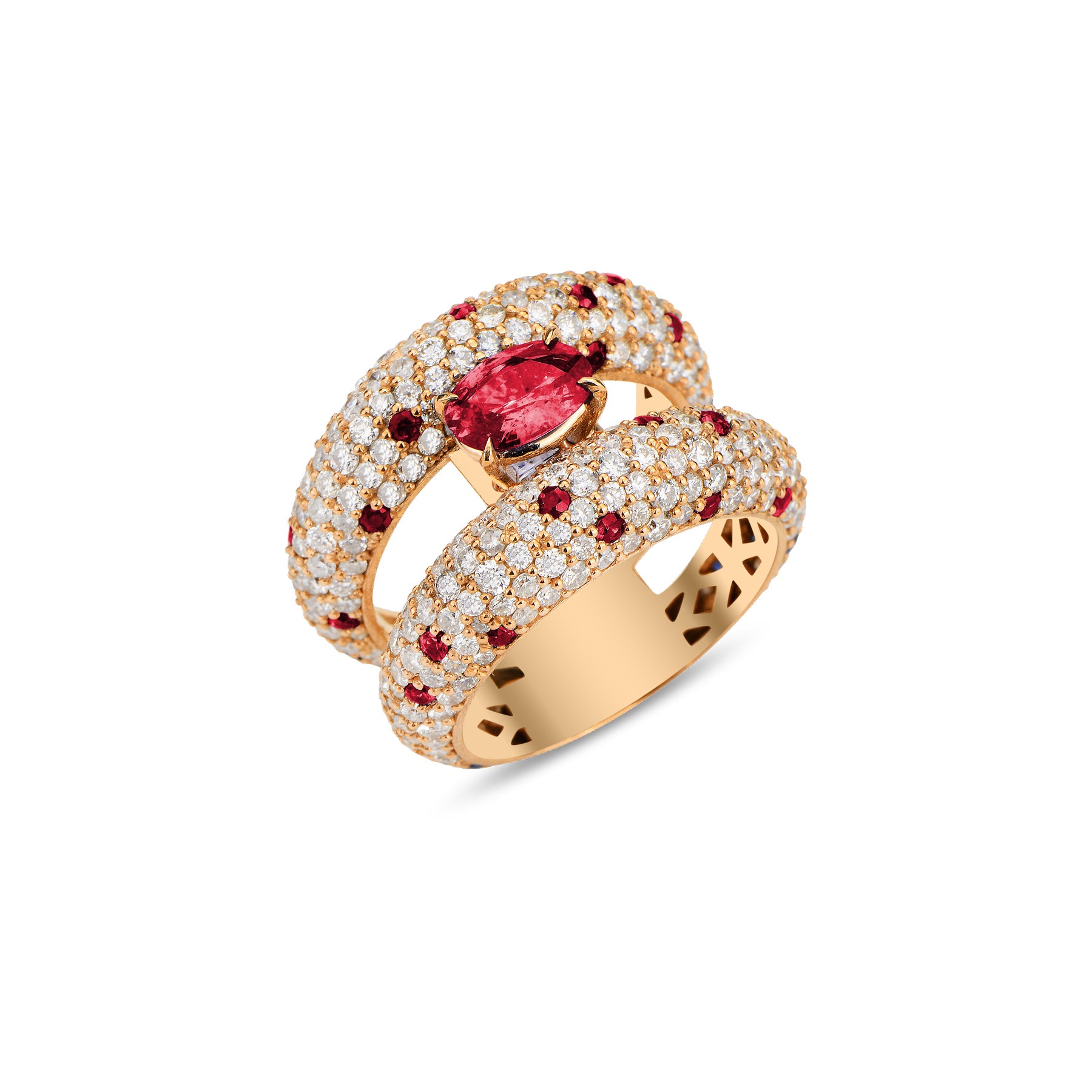 Lawa Ring Double Side with Rubies