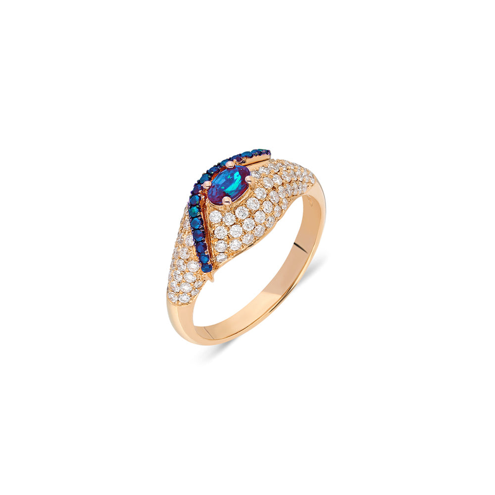 Lawa Ring All Diamond with Sapphires