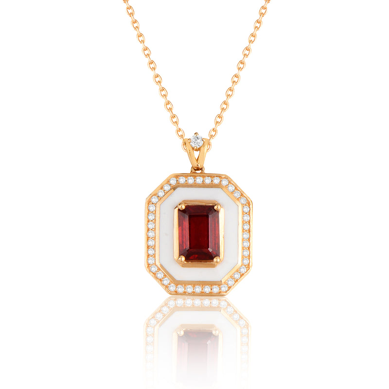 Fizzy White Classic Pendant with Ruby