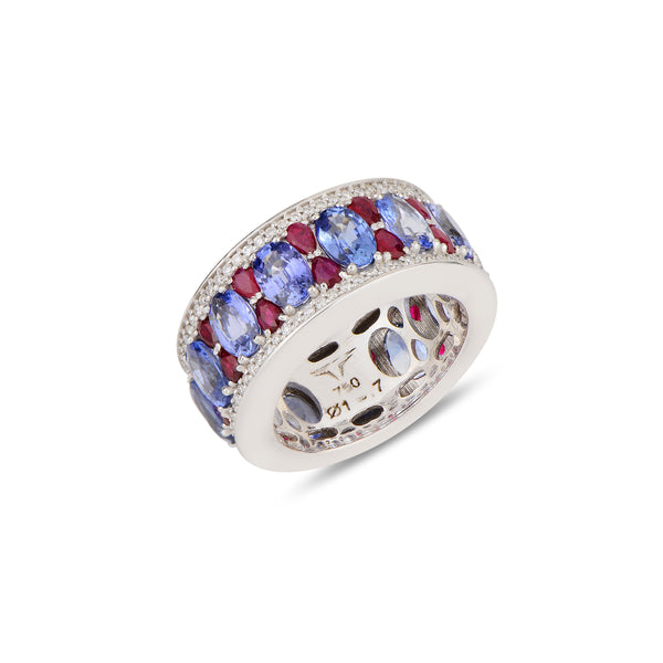 Oval Band with Sapphires and Rubies
