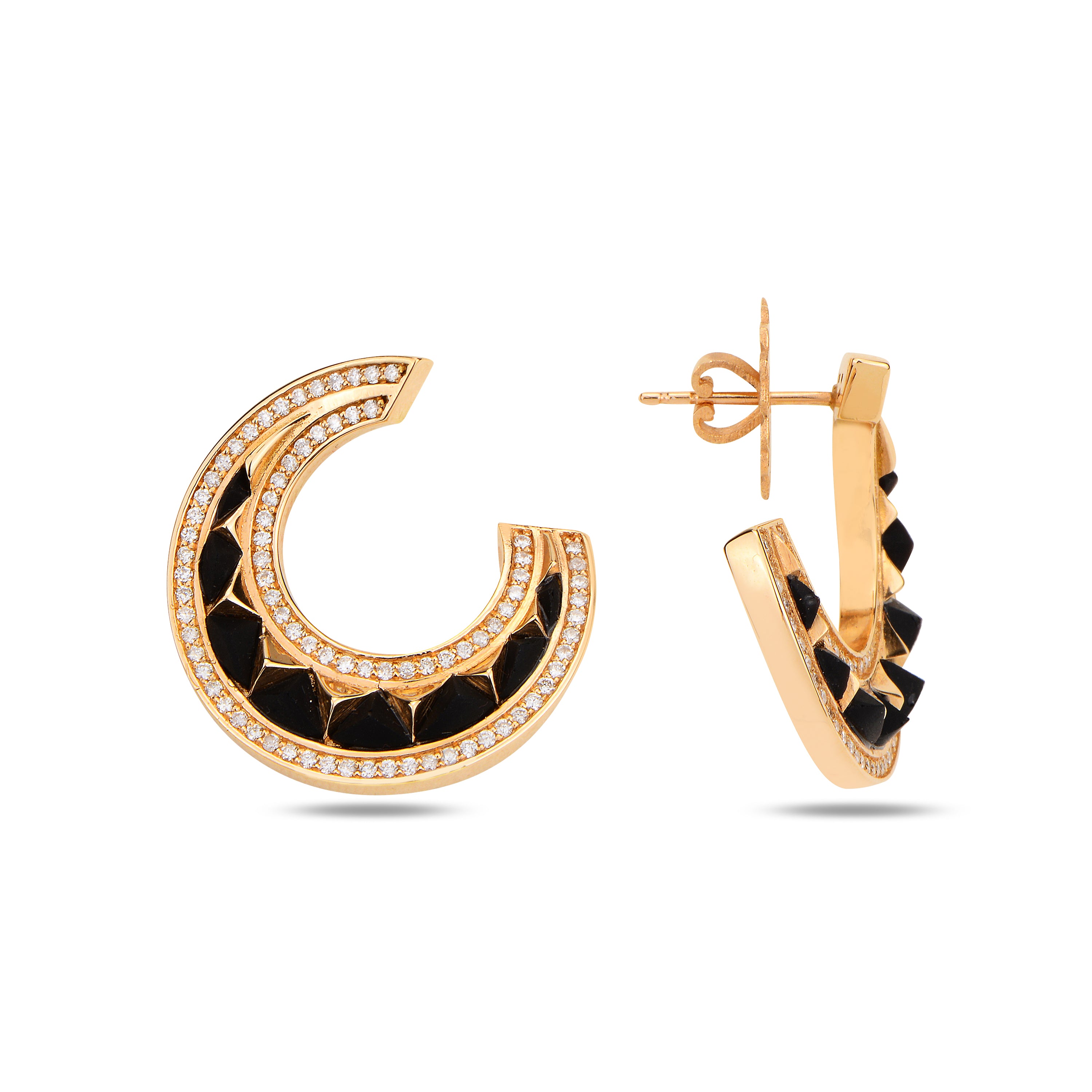 Accra Spiral Earrings with Onyx