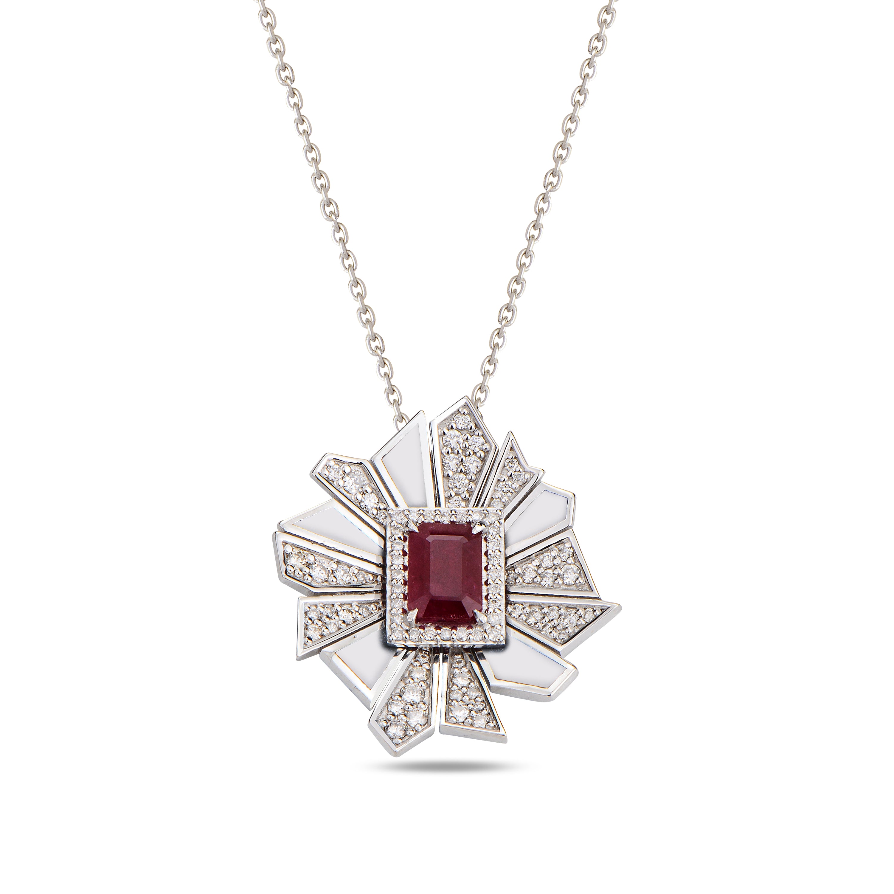 Alis Crush Mini Pendant with White Enamel