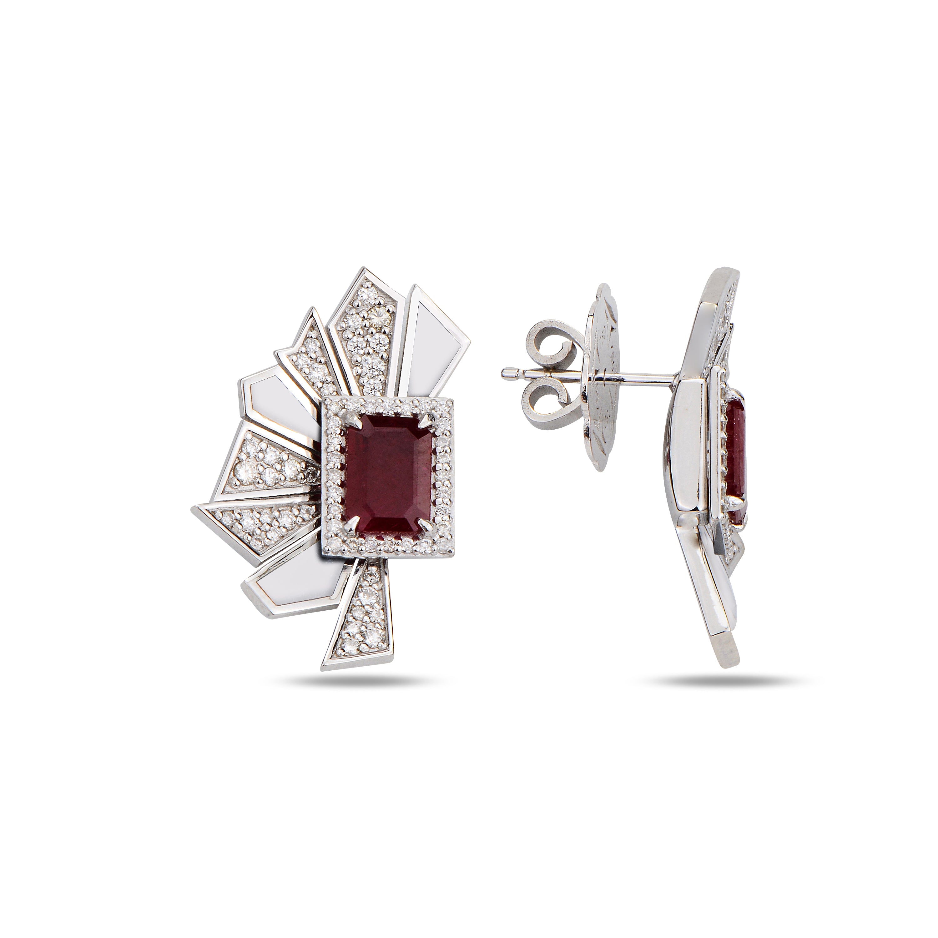 Alis Crush Mini Earrings with White Enamel