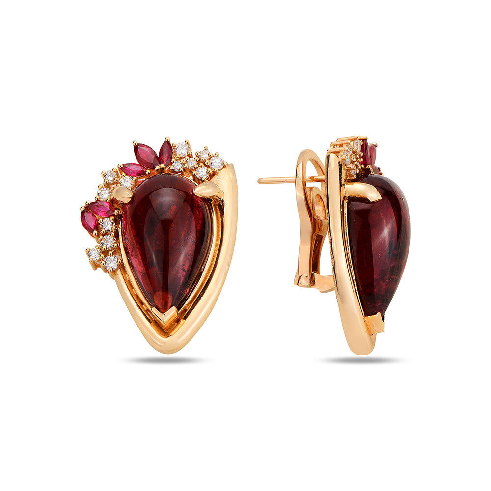 Sole Rosso Earrings with Rubellite