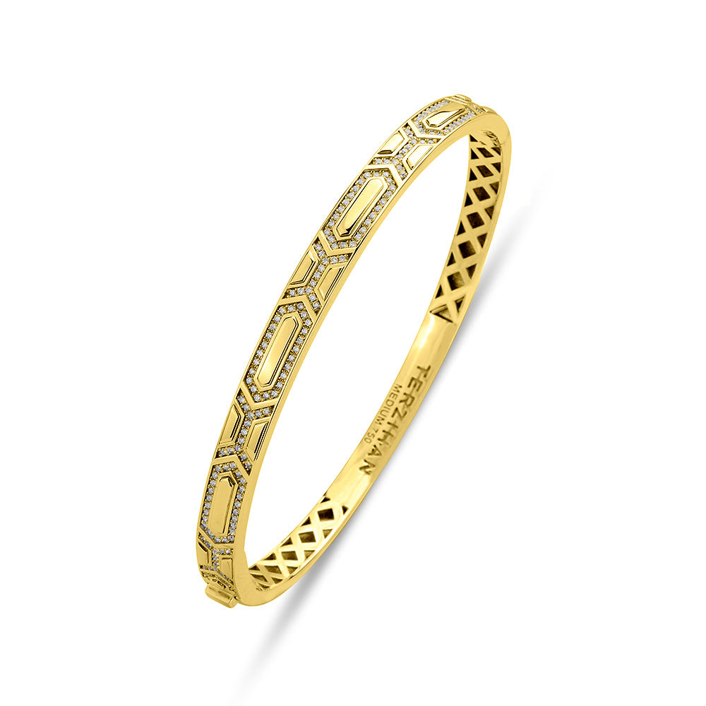 Colorless Shield Slim Bracelet Yellow Gold