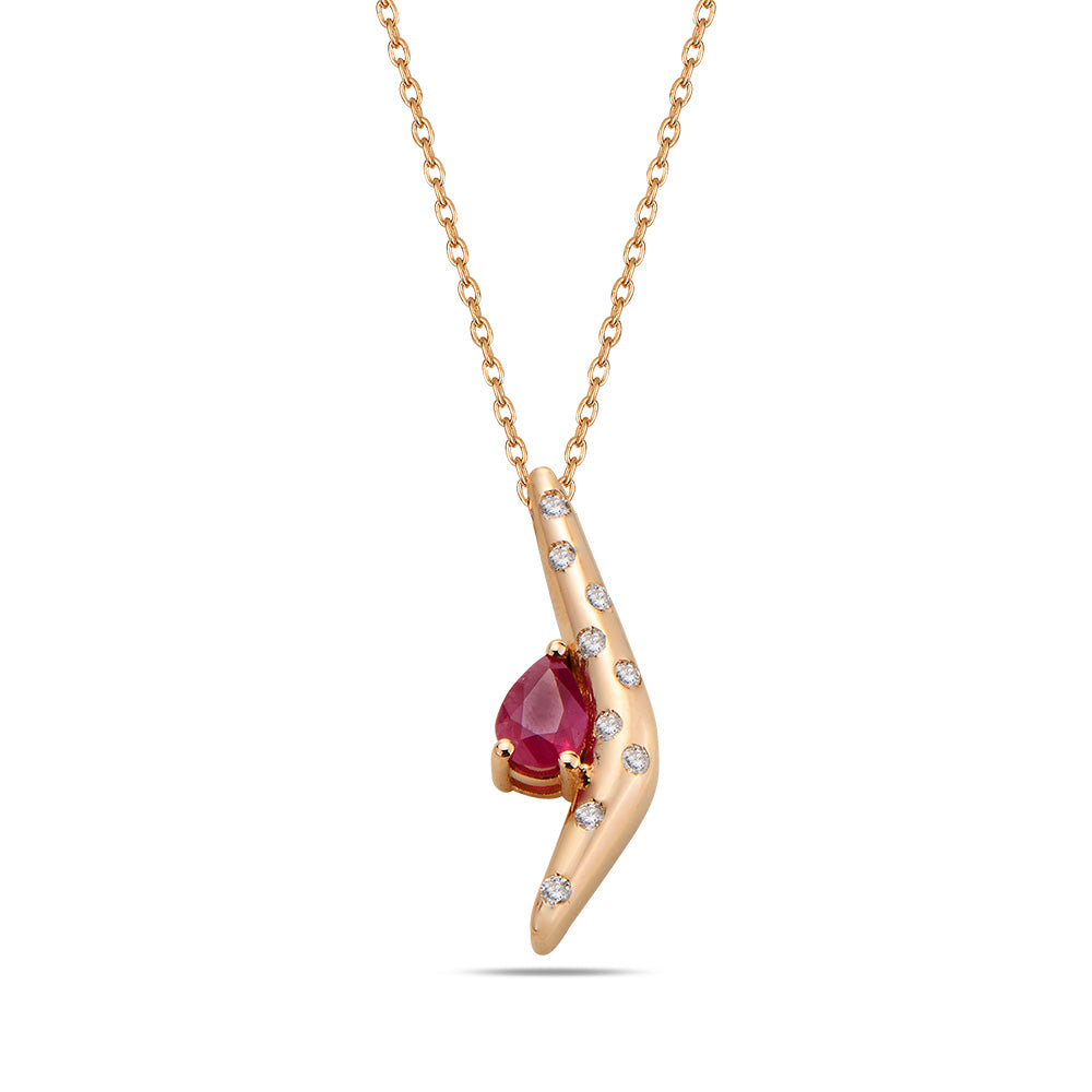 Boomerang Mini Pendant with Ruby