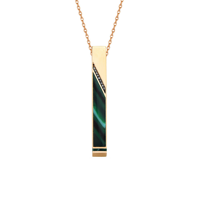 Flow Bar Pendant with Green Mother of Pearl
