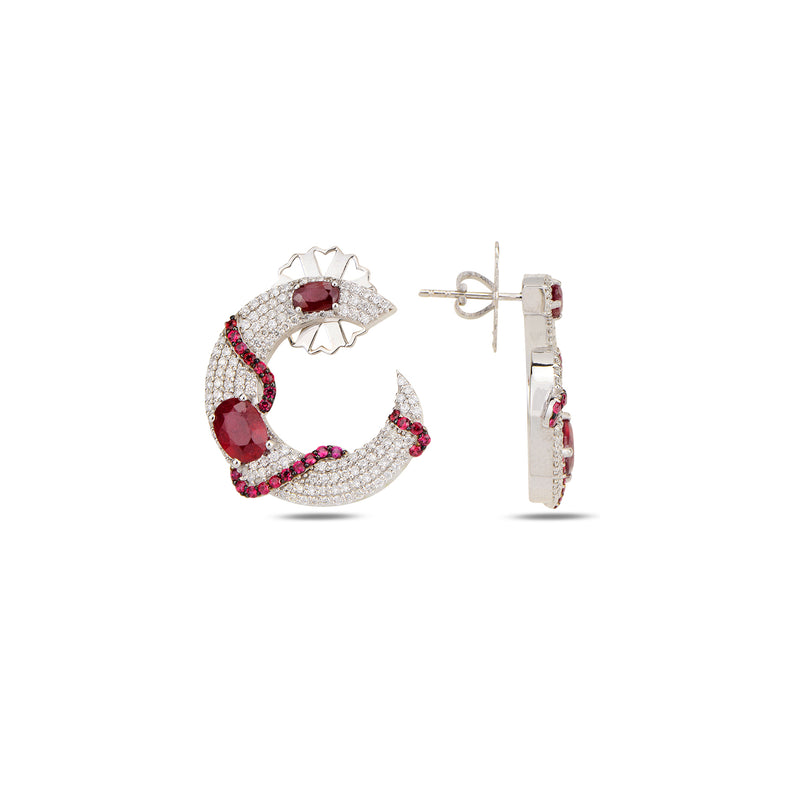 Lawa Earrings with Rubies