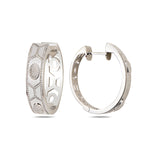 Shield Maxi Hoops White Gold